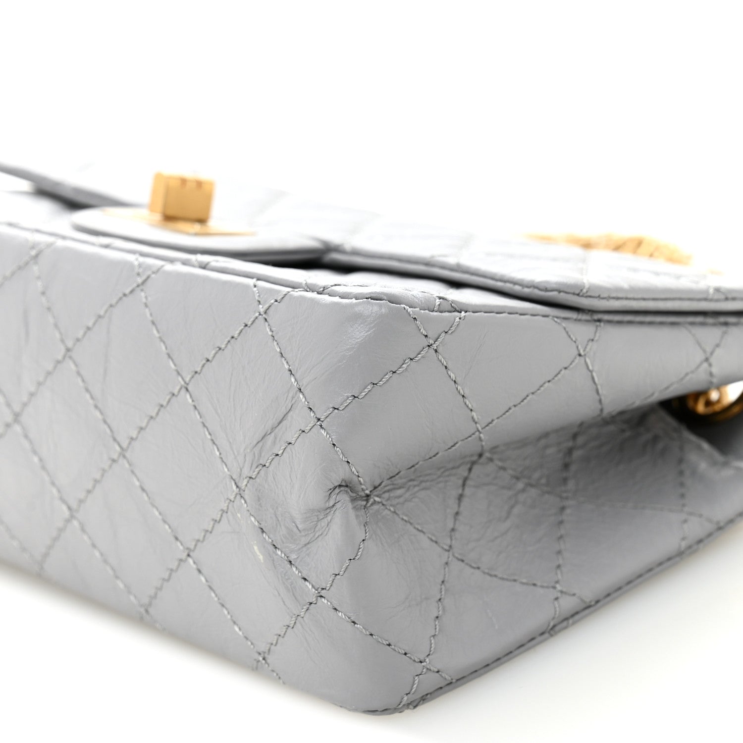 Aged Calfskin Quilted 2.55 Reissue Mini Flap Grey