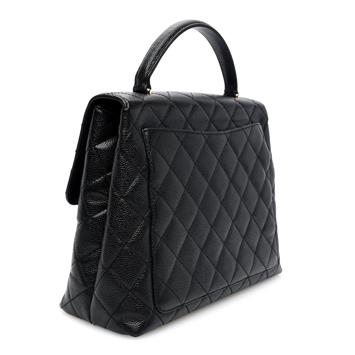 Caviar Quilted Jumbo Kelly Flap Black