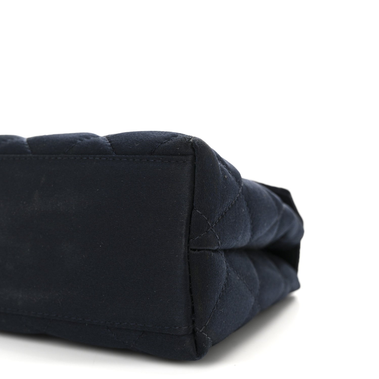 Satin Quilted Kelly Flap Bag Navy