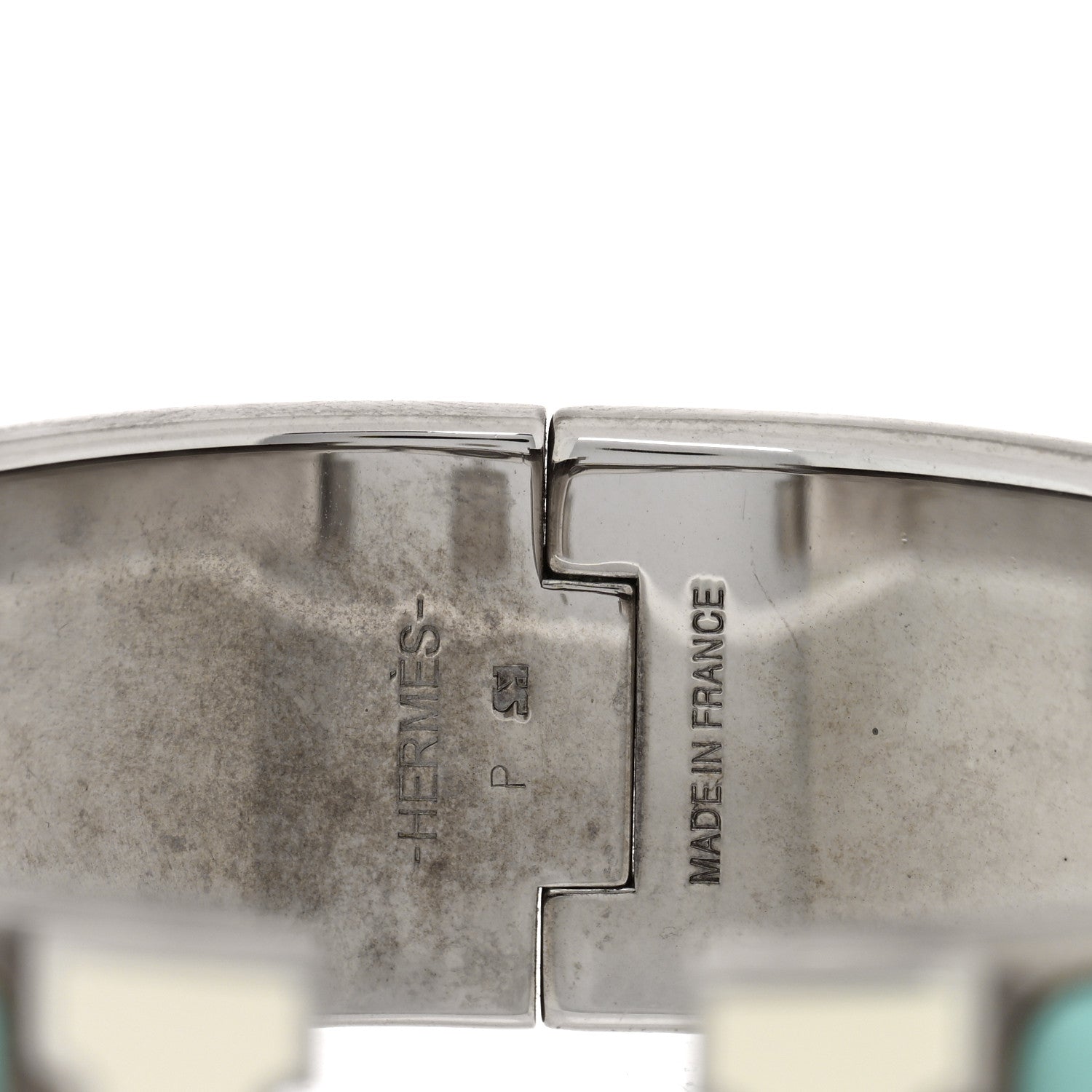 Enamel Wide Clic Clac H Bracelet GM Lagon White
