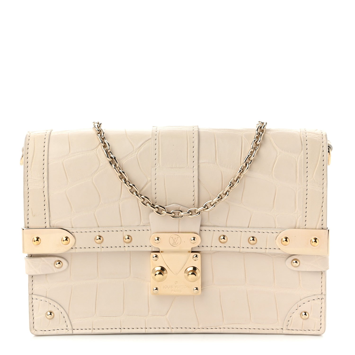 Alligator Trunk Chain Wallet Latte