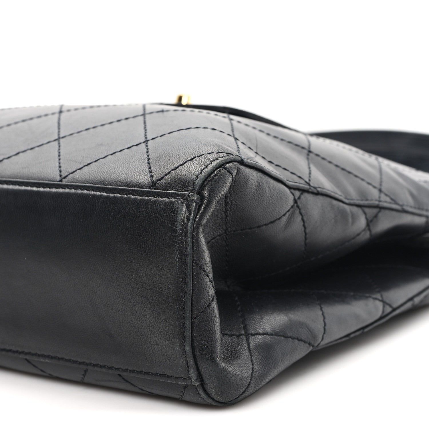 Lambskin Quilted CC Flap Shoulder Bag Black