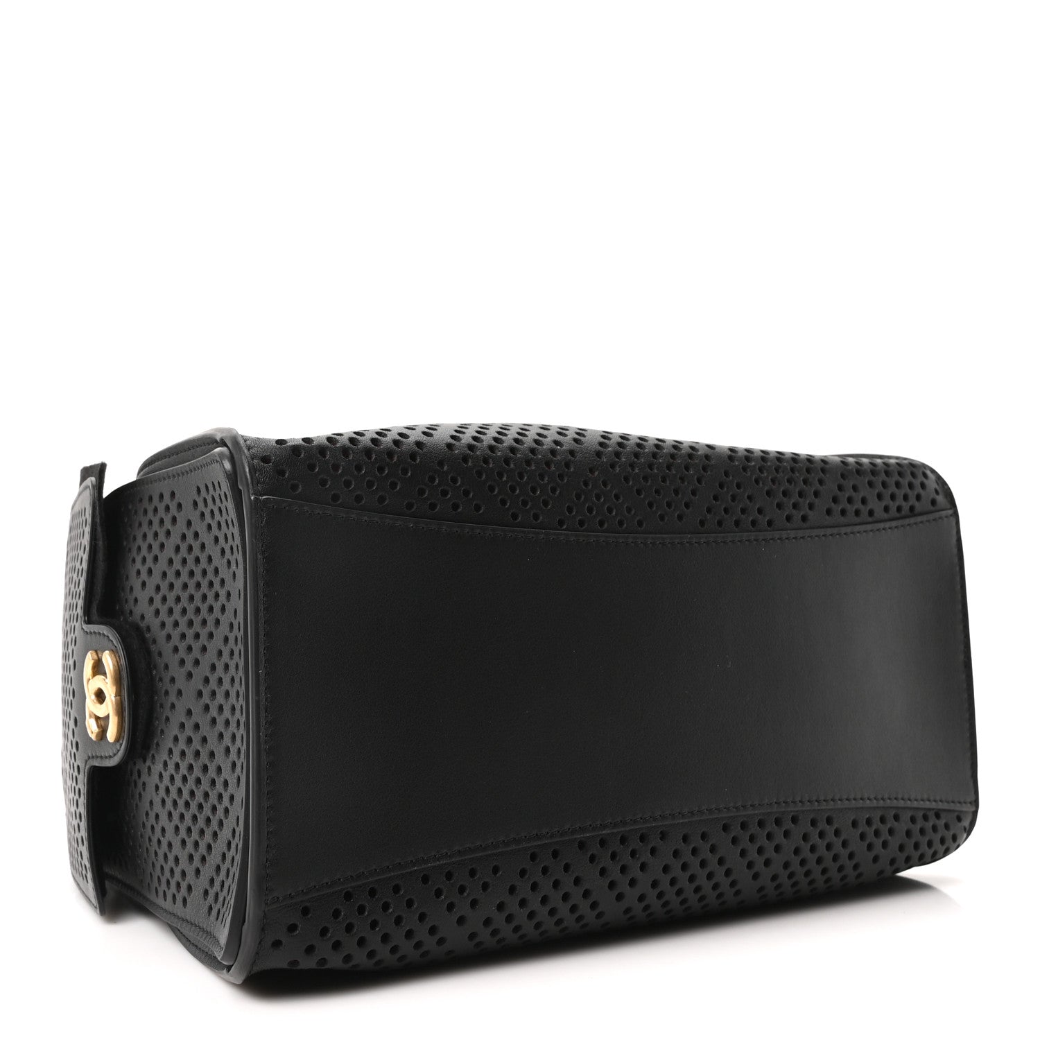 Perforated Calfskin Small Chanel 25 Handbag Black
