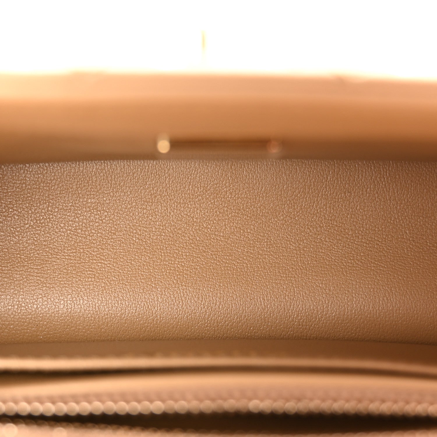 Lambskin Quilted Mini Rectangular Pearl Crush Flap Dark Beige