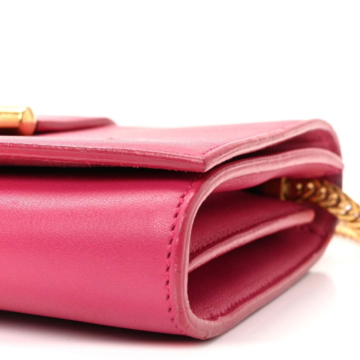 Calfskin Small Classic Y Satchel Fuchsia