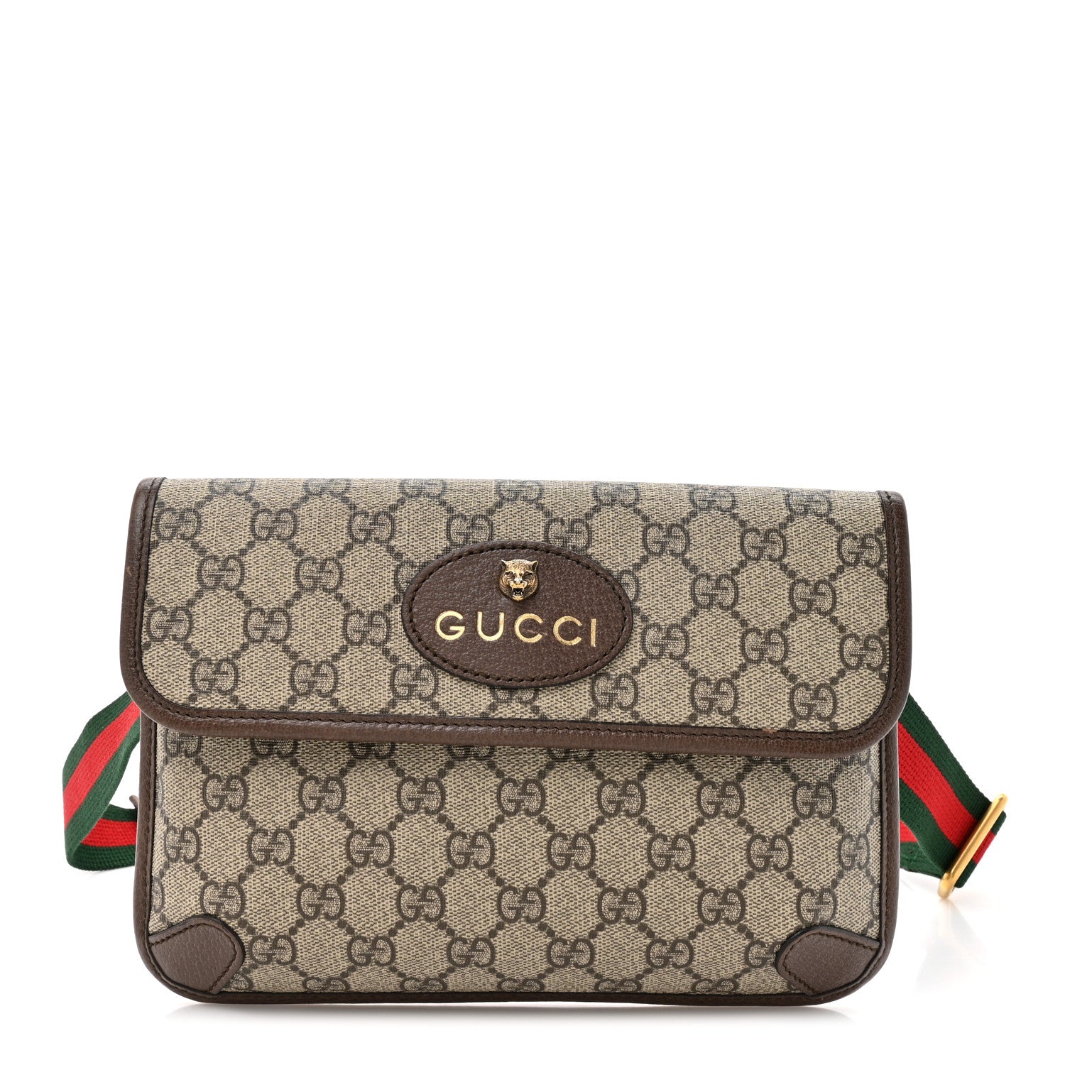 GG Supreme Monogram Neo Vintage Web Belt Bag Brown