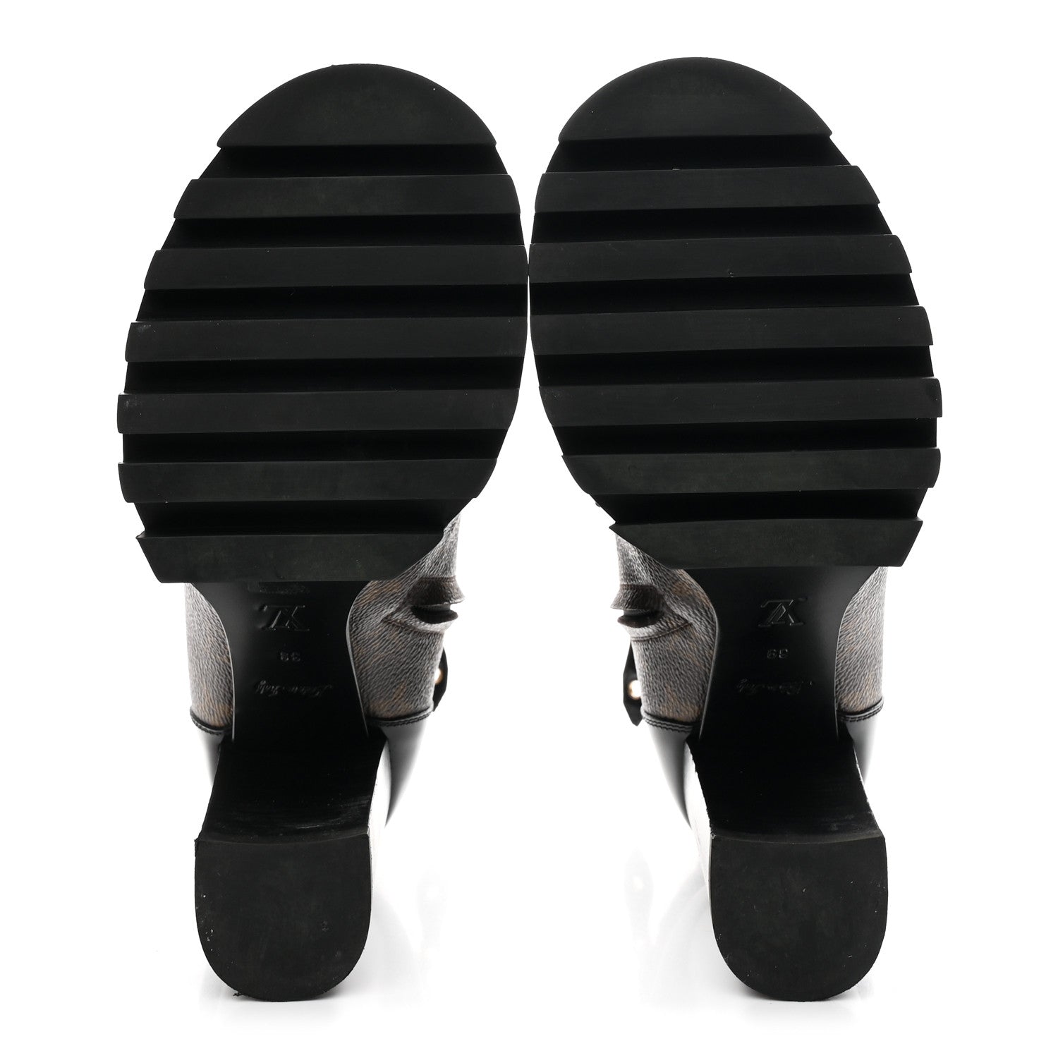 Patent Calfskin Monogram Star Trail Ankle Boots 39 Black