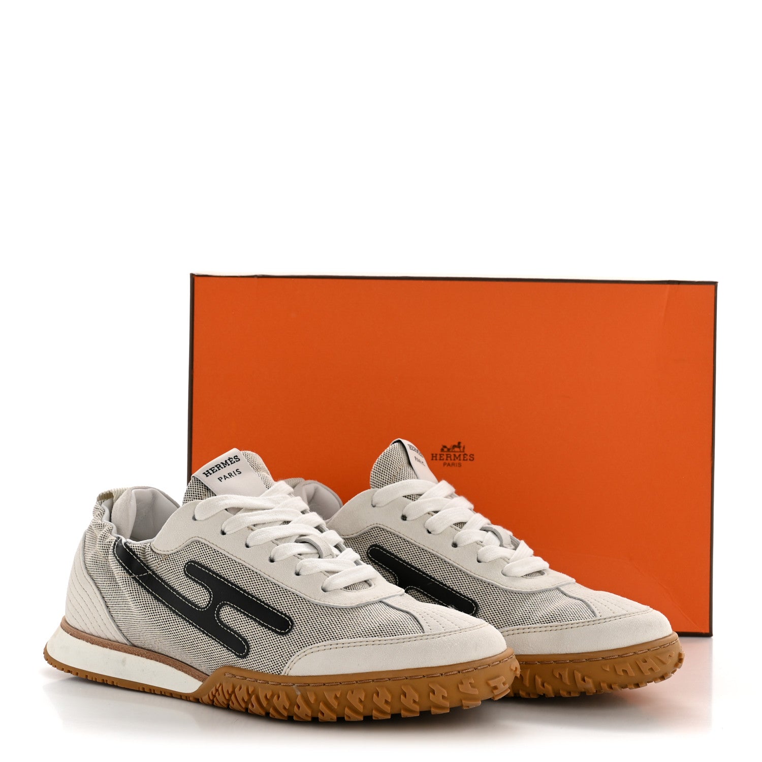 H Canvas Suede Goatskin Calfskin Jet Sneakers 37.5 Multicolor Prunoir