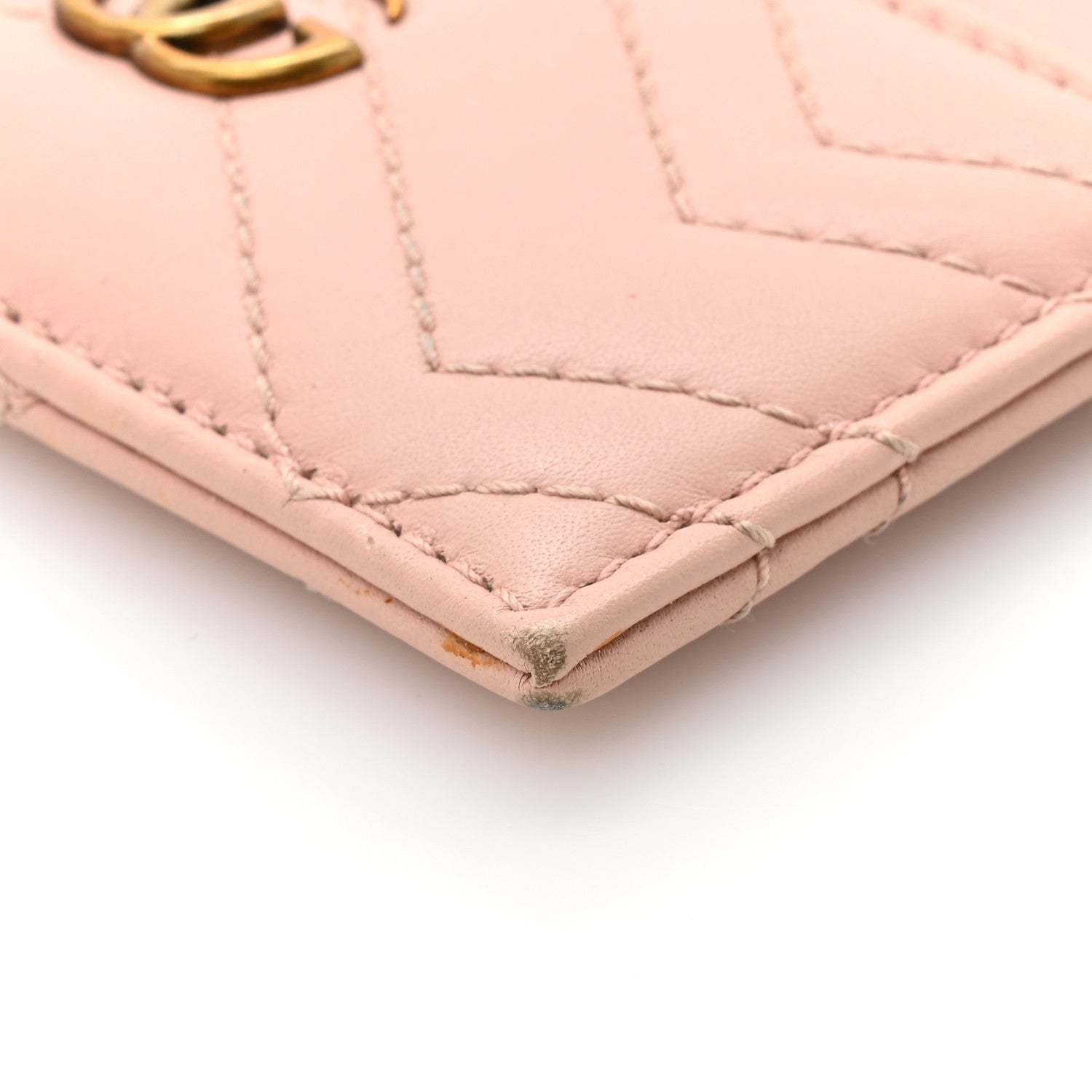 Calfskin Matelasse GG Marmont Card Holder Perfect Pink