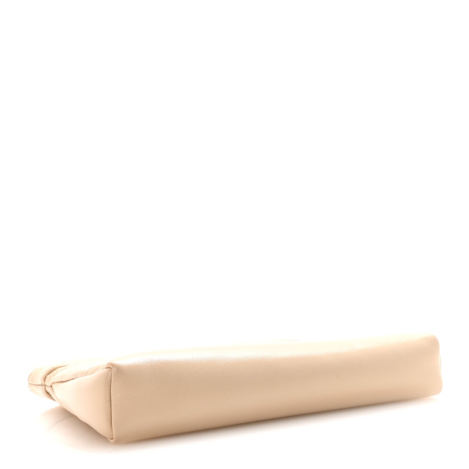 Shiny Crumpled Calfskin Quilted Nano 31 Shopping Bag Beige