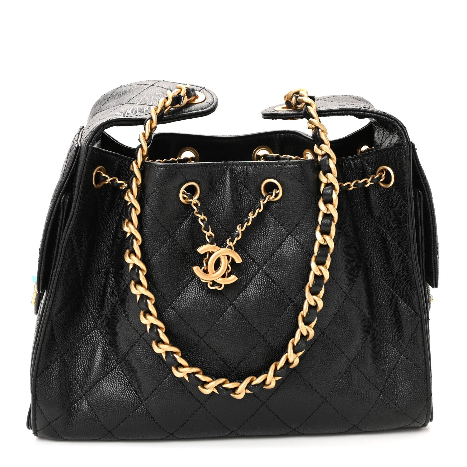 Caviar Quilted Small Chanel 25 Handbag Black