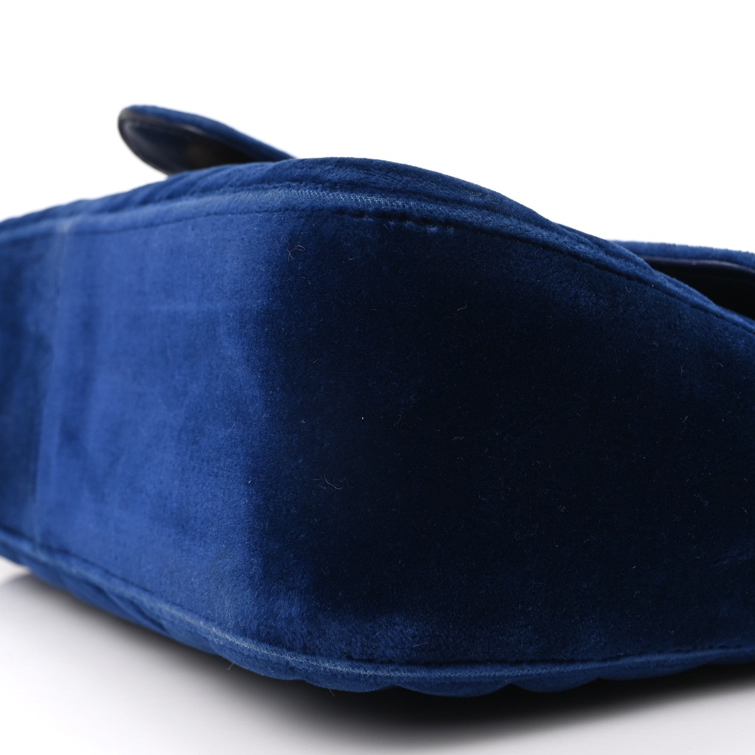 Velvet Matelasse Small GG Marmont Shoulder Bag Cobalt Blue