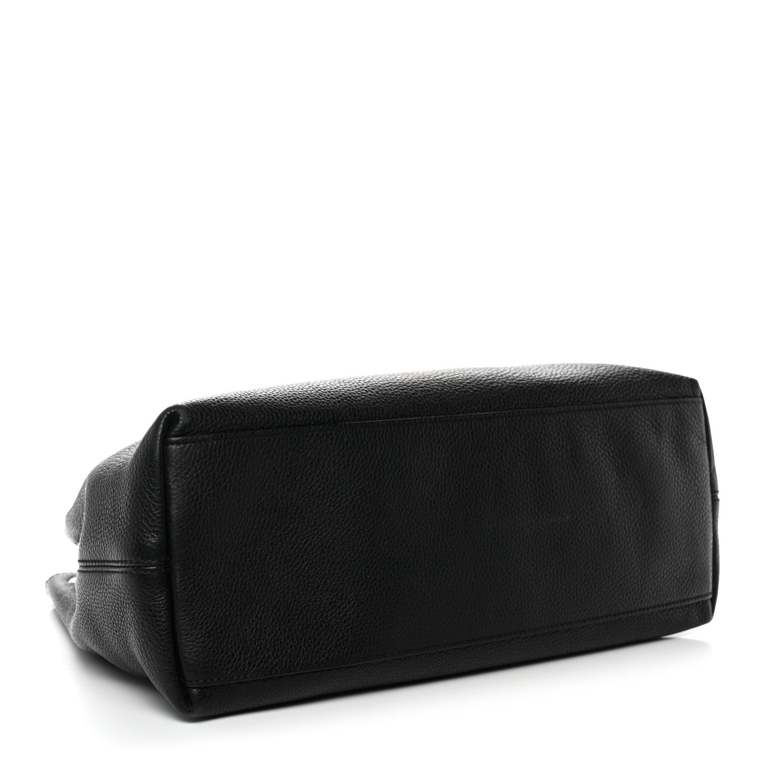 Pebbled Calfskin Studded Medium Soho Chain Shoulder Bag Black