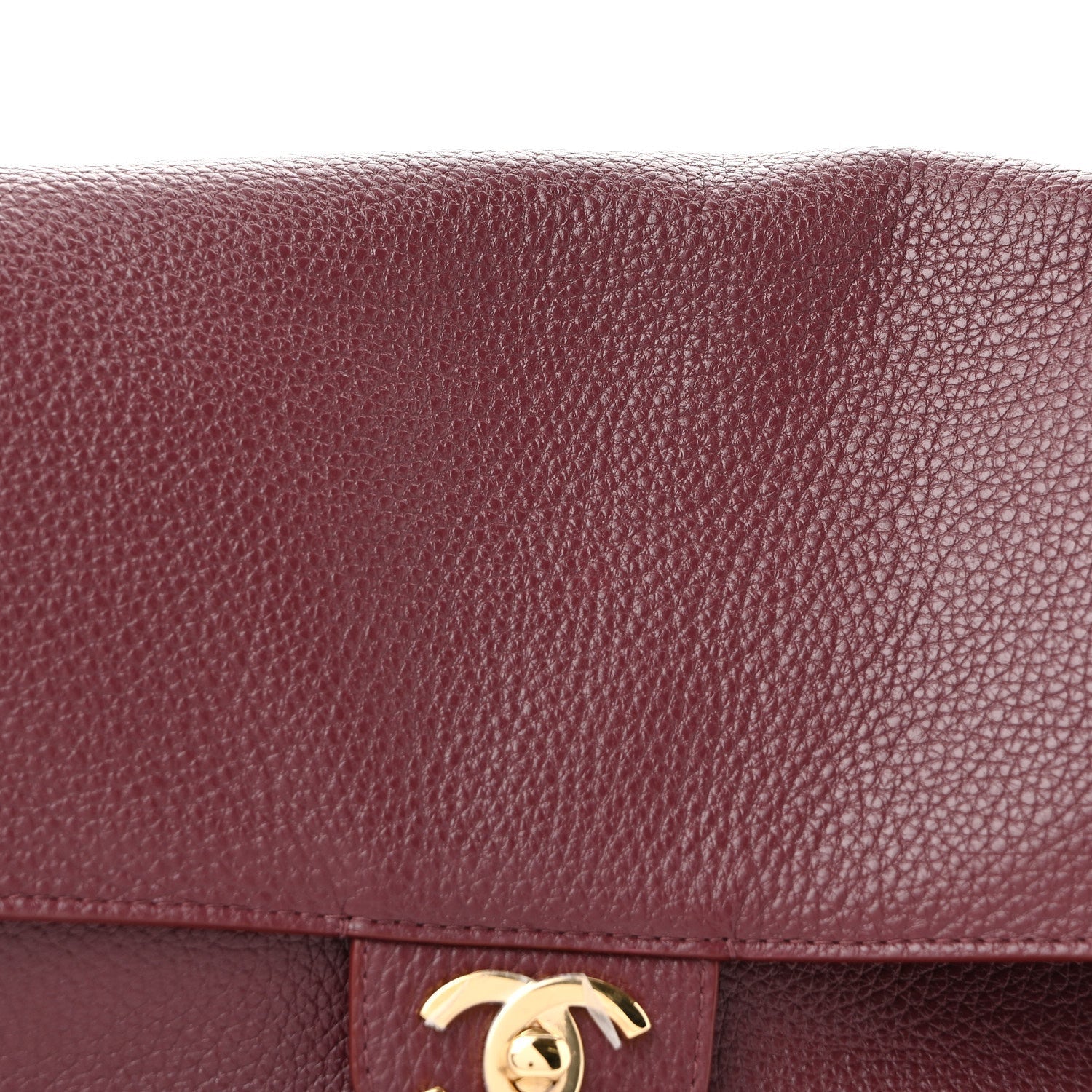 Grained Calfskin Small Souplissimo Maxi Flap Burgundy