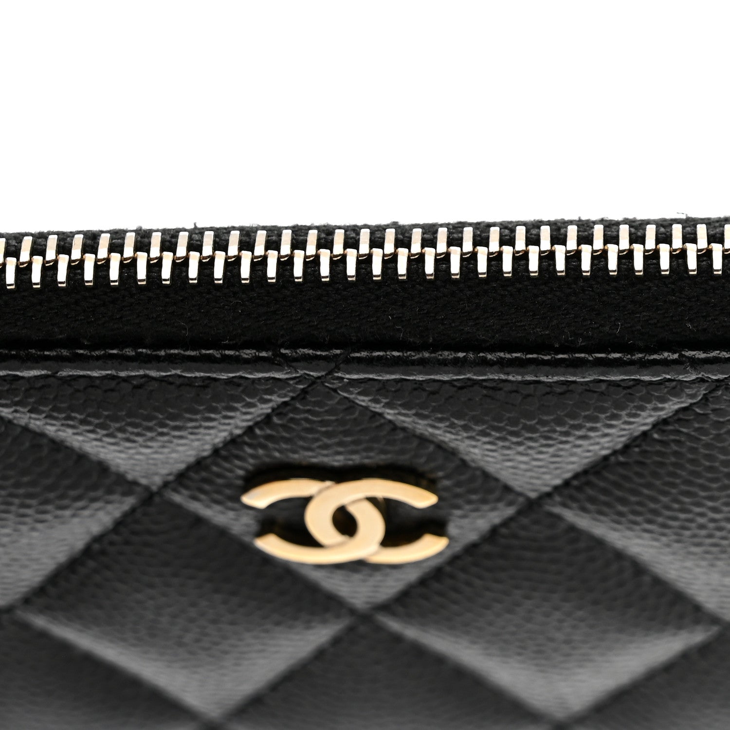 Caviar Quilted Zipped Key Holder Case Black