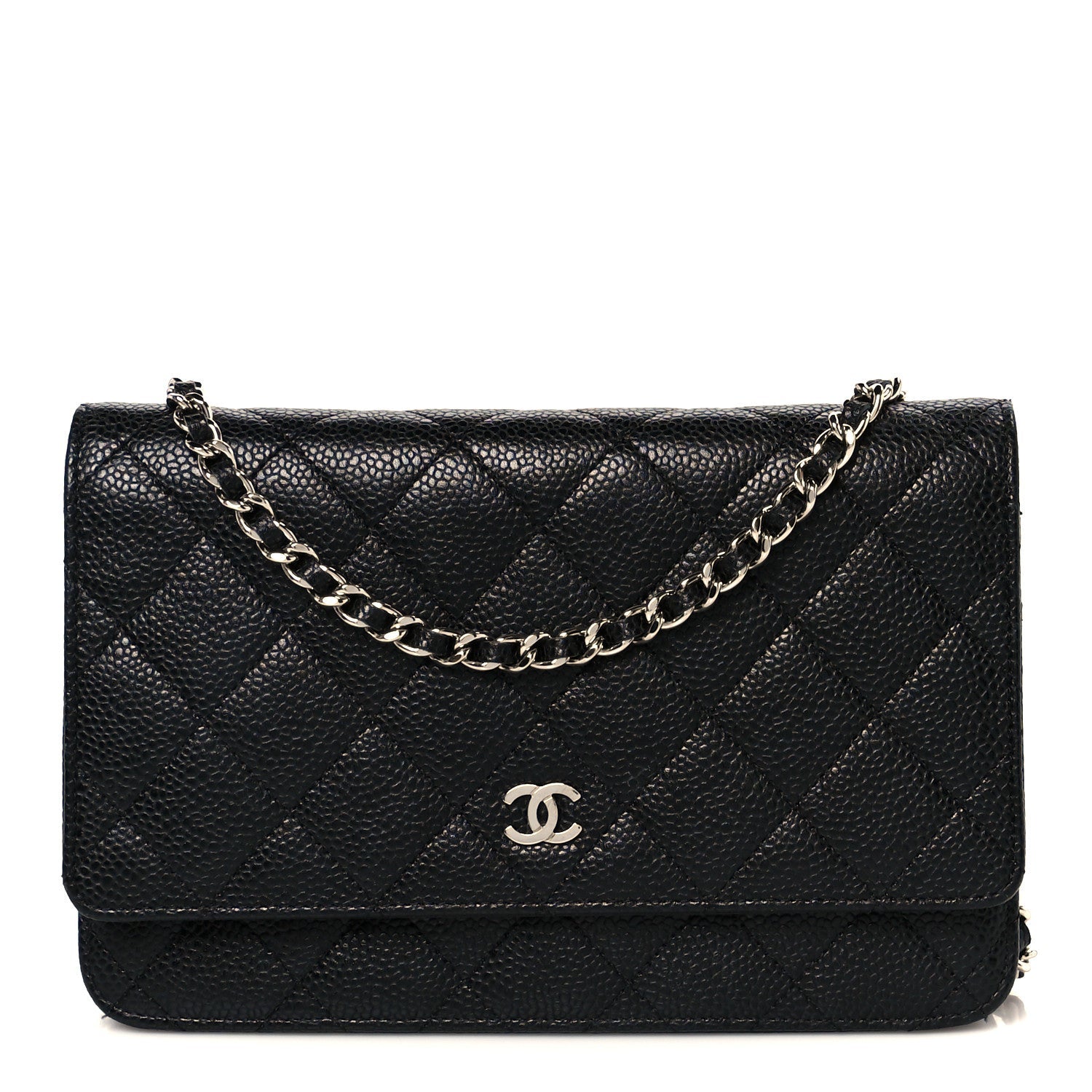 Caviar Quilted Wallet On Chain WOC Black