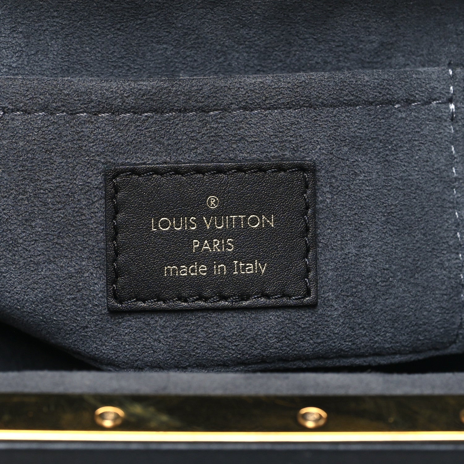 Calfskin Nanogram Embossed Clutch Black