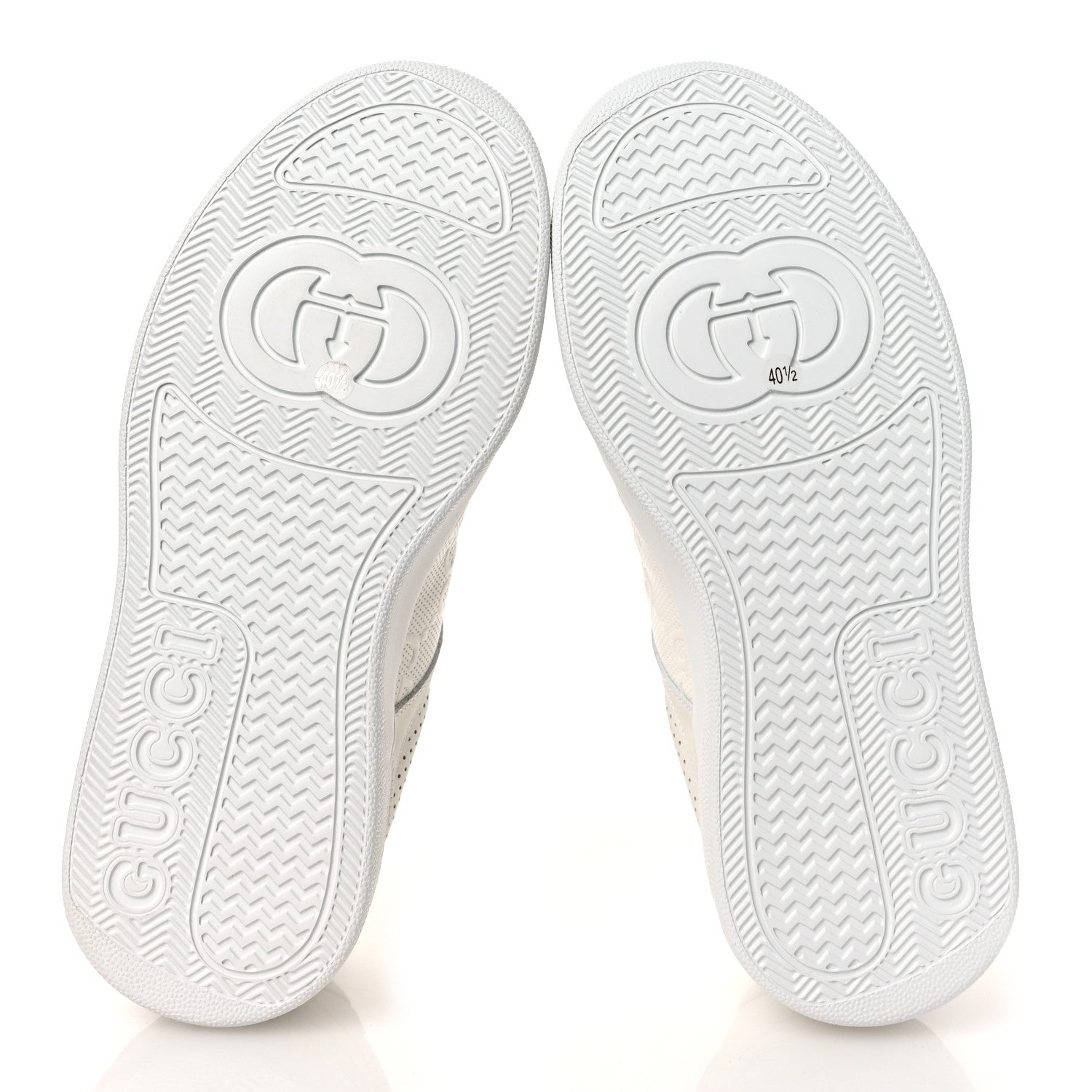 Calfskin GG Tennis Embossed Perforated Womens Platform 55mm Sneakers 40.5 Great White