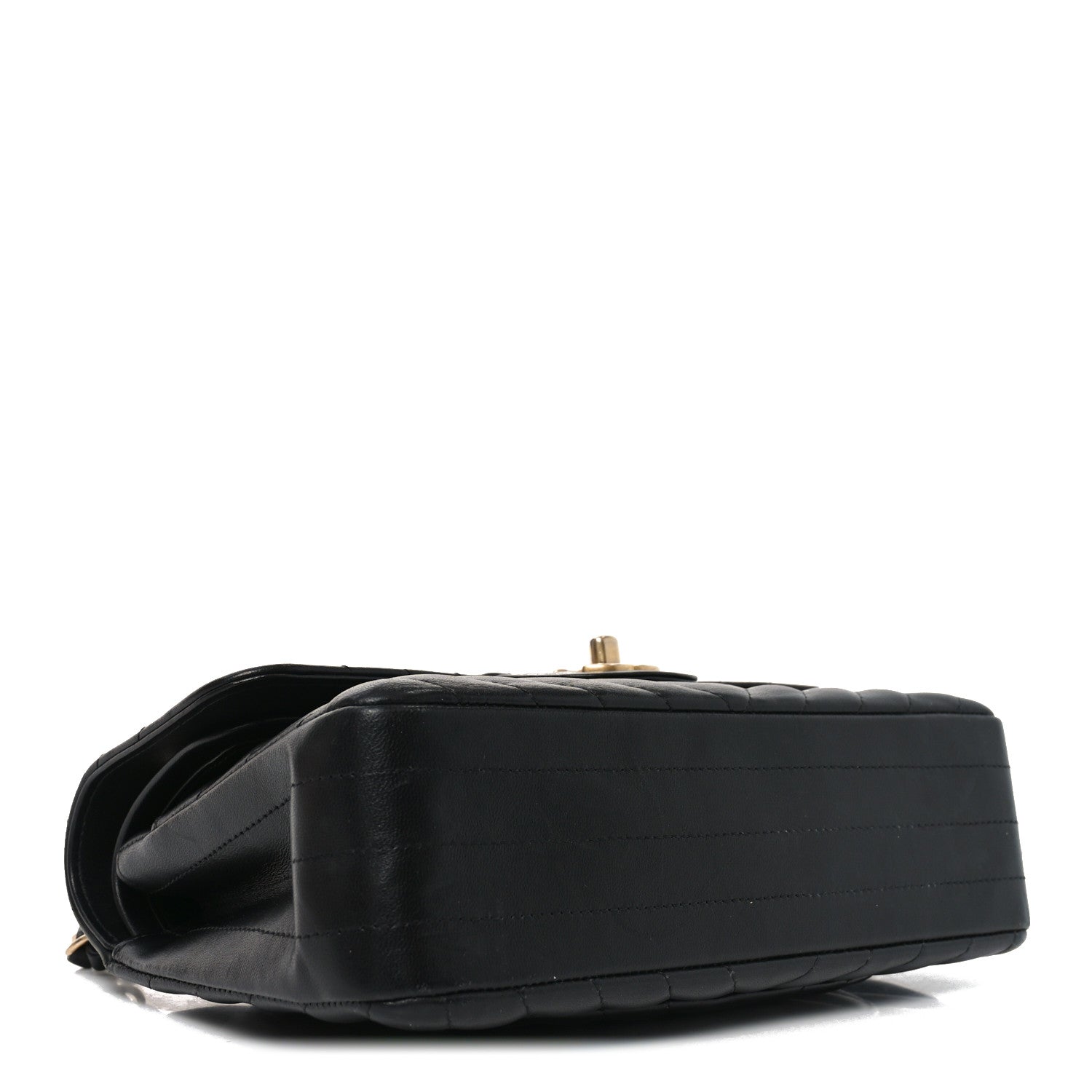 Lambskin Chevron Quilted Small Double Flap Black