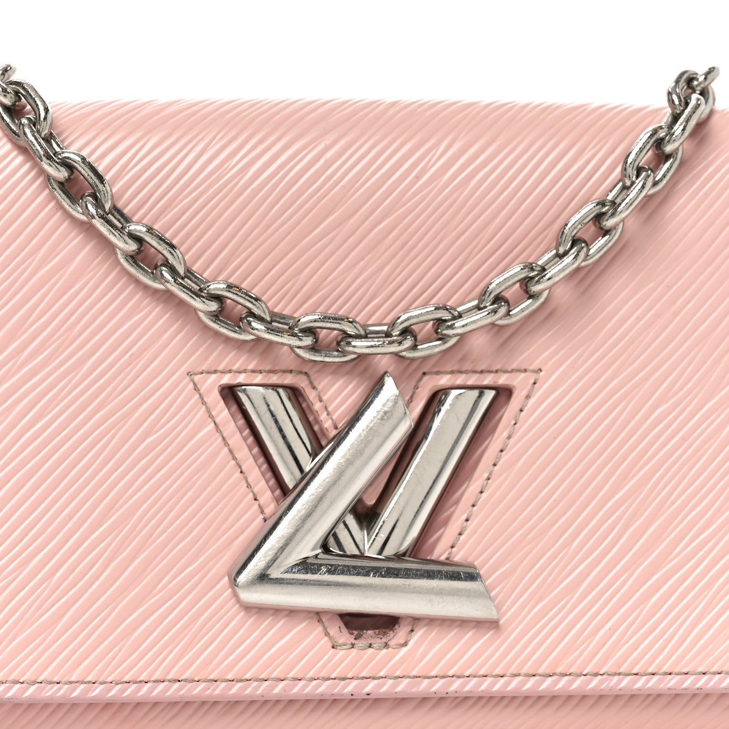 Epi Twist Chain Wallet Rose Ballerine