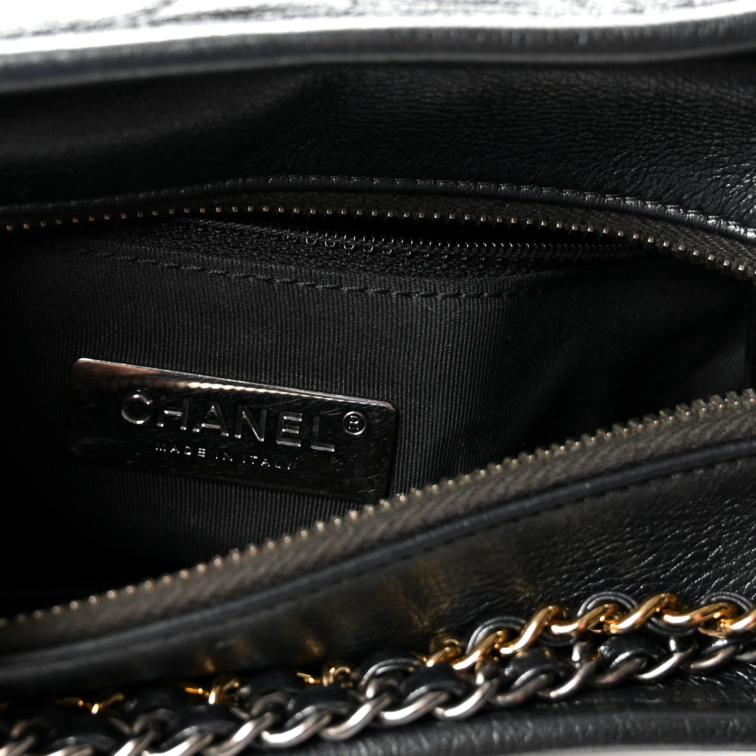 Metallic Aged Calfskin Chevron Quilted Small Gabrielle Hobo Dark Grey