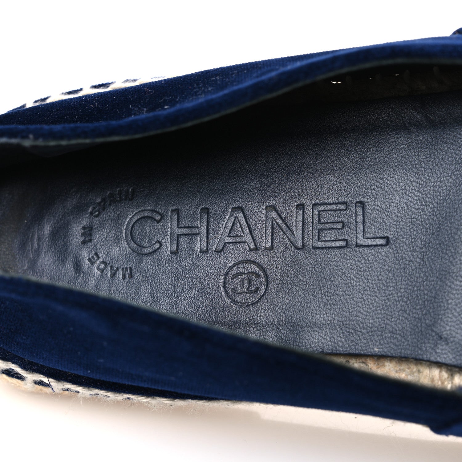 Velvet Logo Espadrilles 38 Navy Black