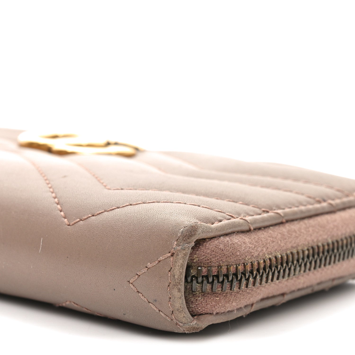 Calfskin Matelasse GG Marmont Zip Around Organizer Wallet Porcelain Rose