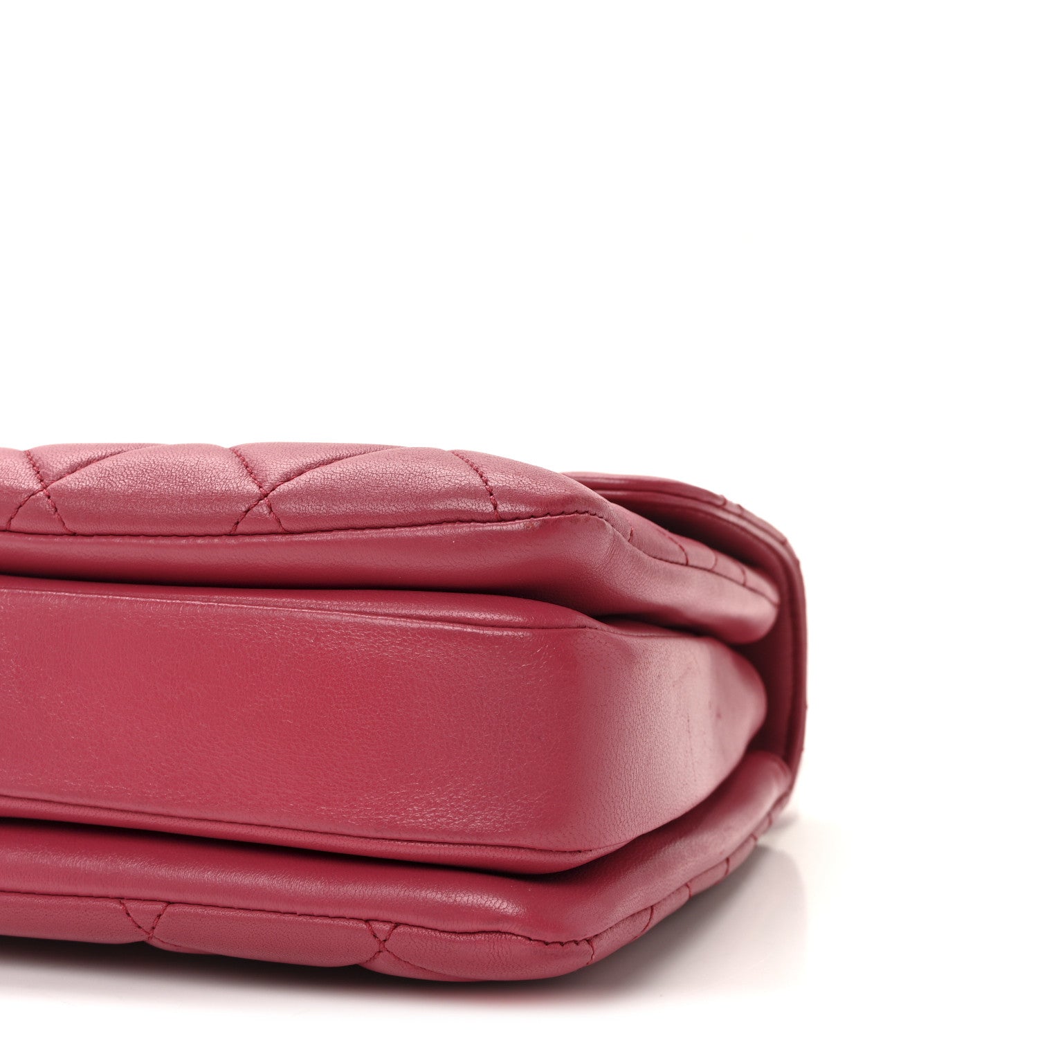 Lambskin Quilted Small Trendy CC Flap Dual Handle Bag Dark Pink