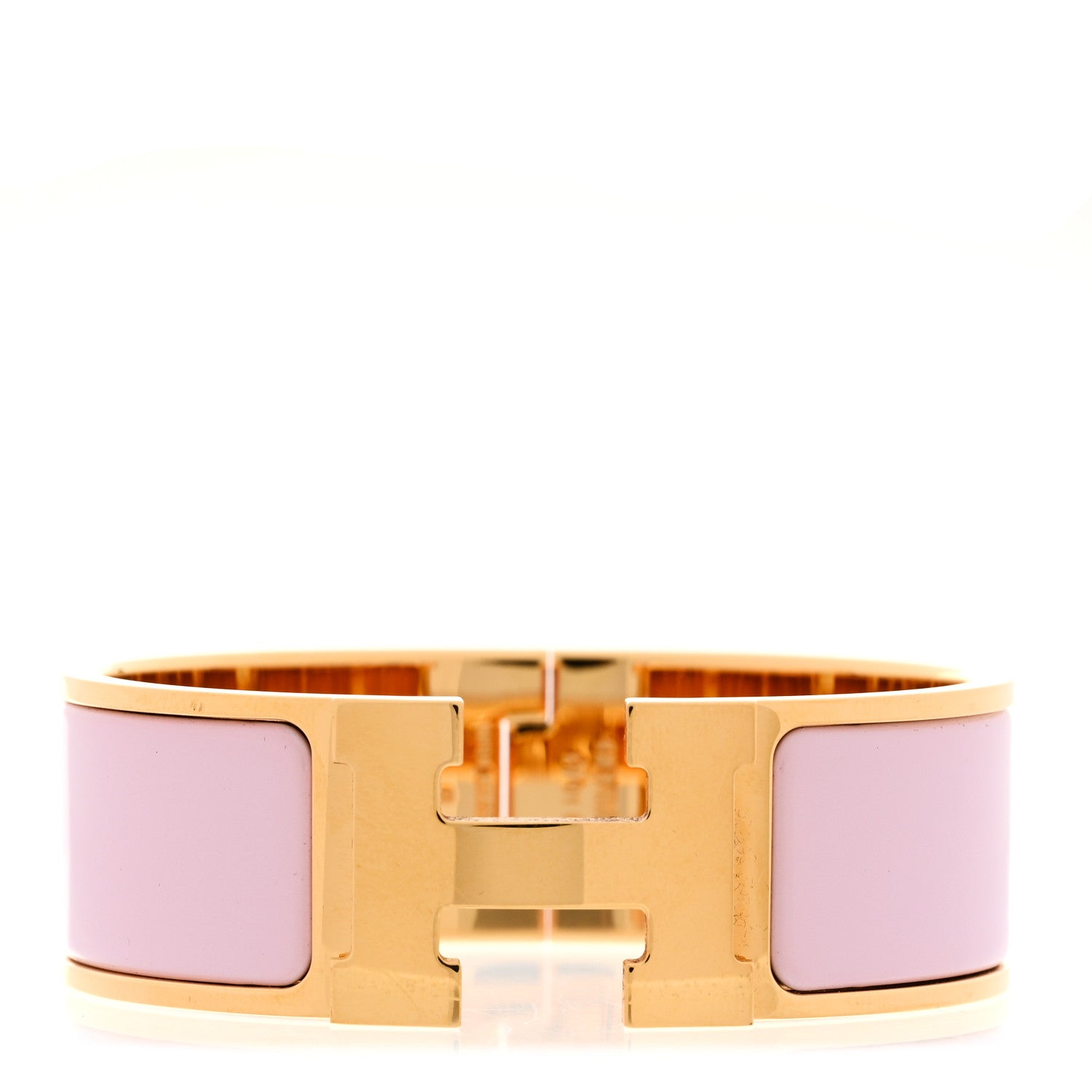 Enamel Wide Clic Clac H Bracelet PM Rose Dragee