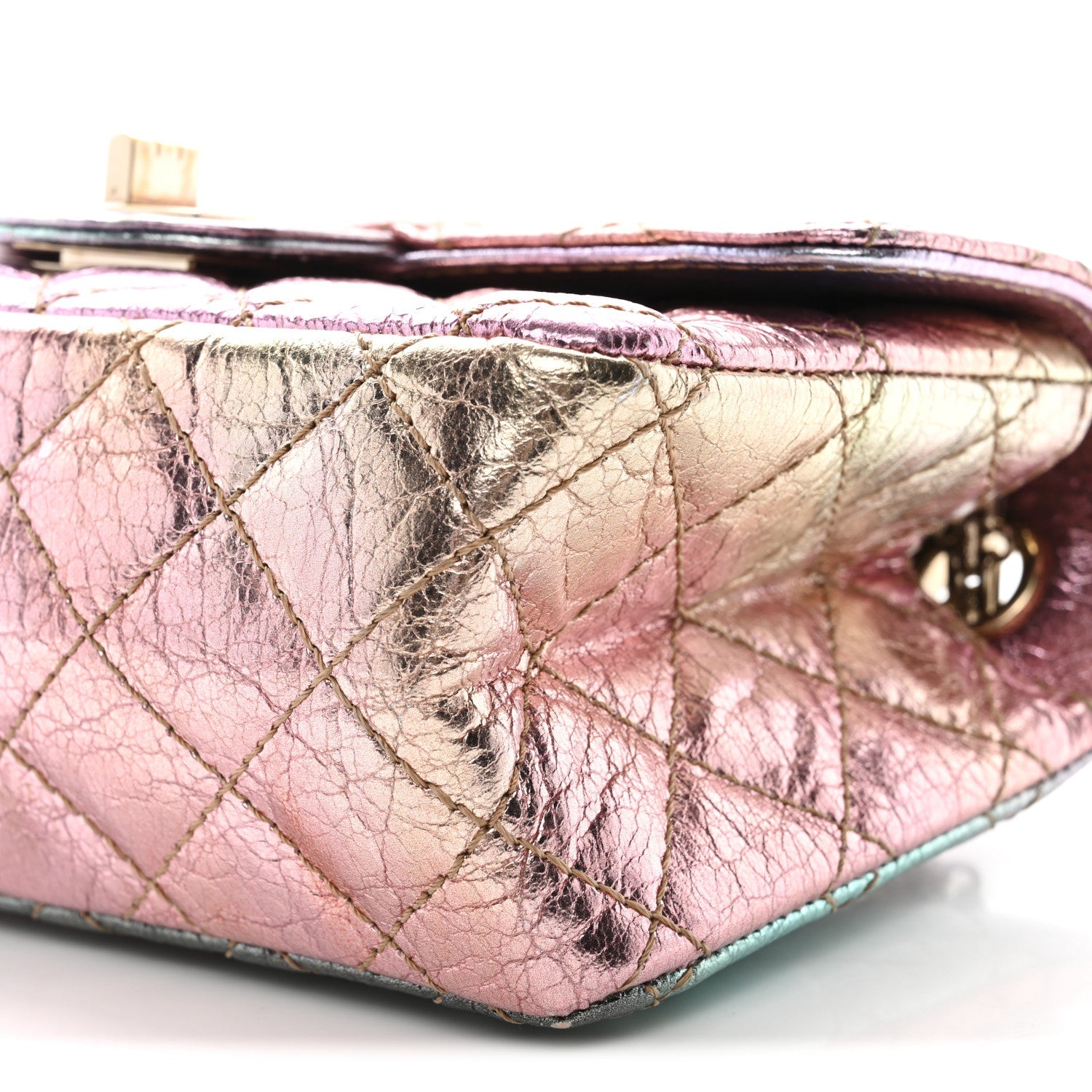 Metallic Goatskin Quilted Mini 2.55 Reissue Flap Multicolor