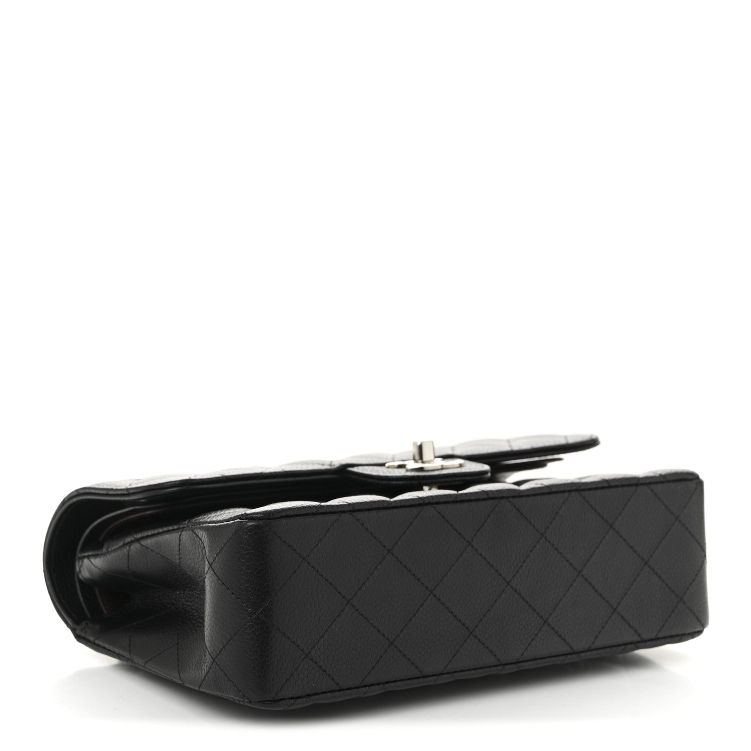 Caviar Quilted Small Double Flap Black
