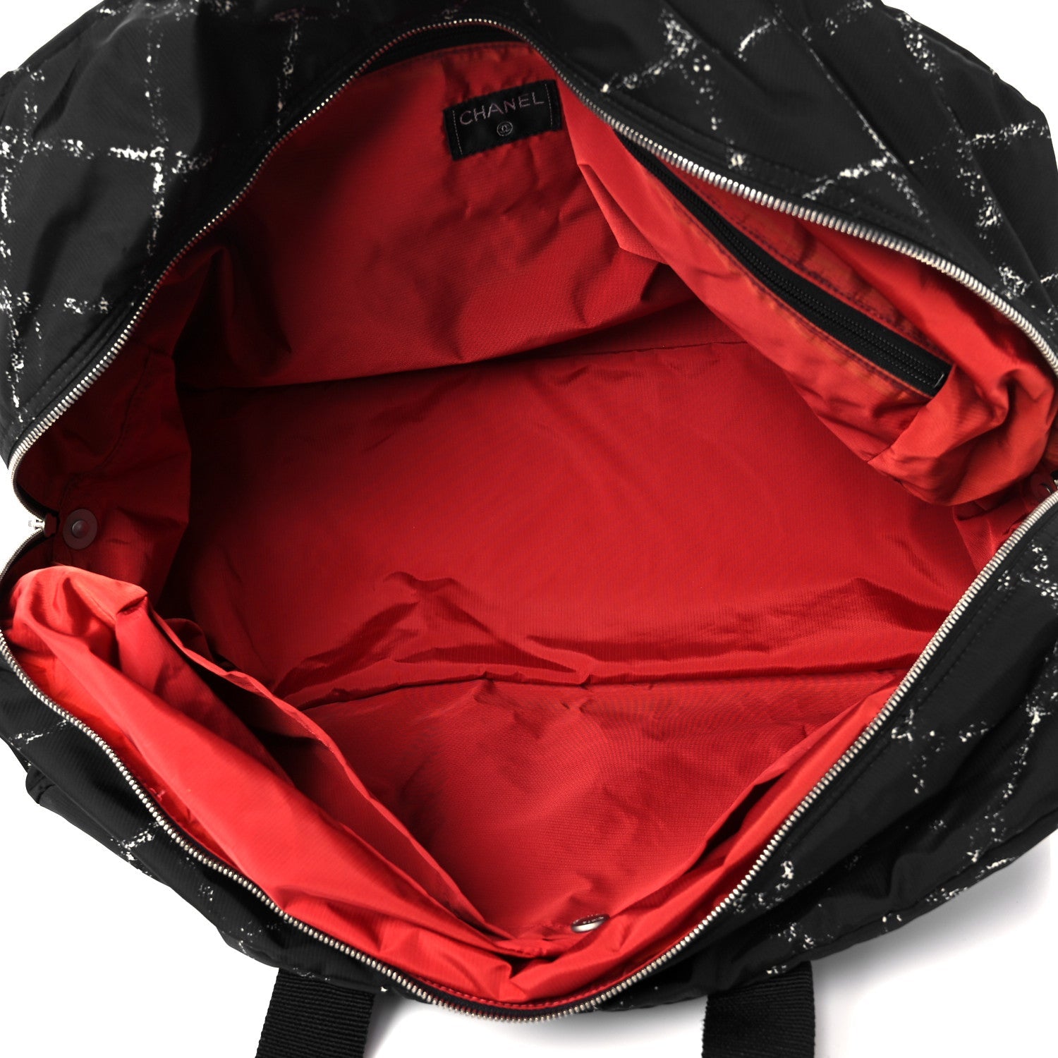 Nylon Large Travel Duffle Bag Black