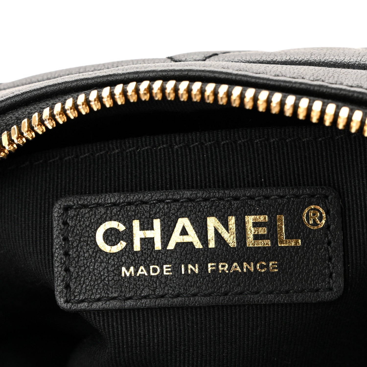 Calfskin Quilted Small Camera Case Black