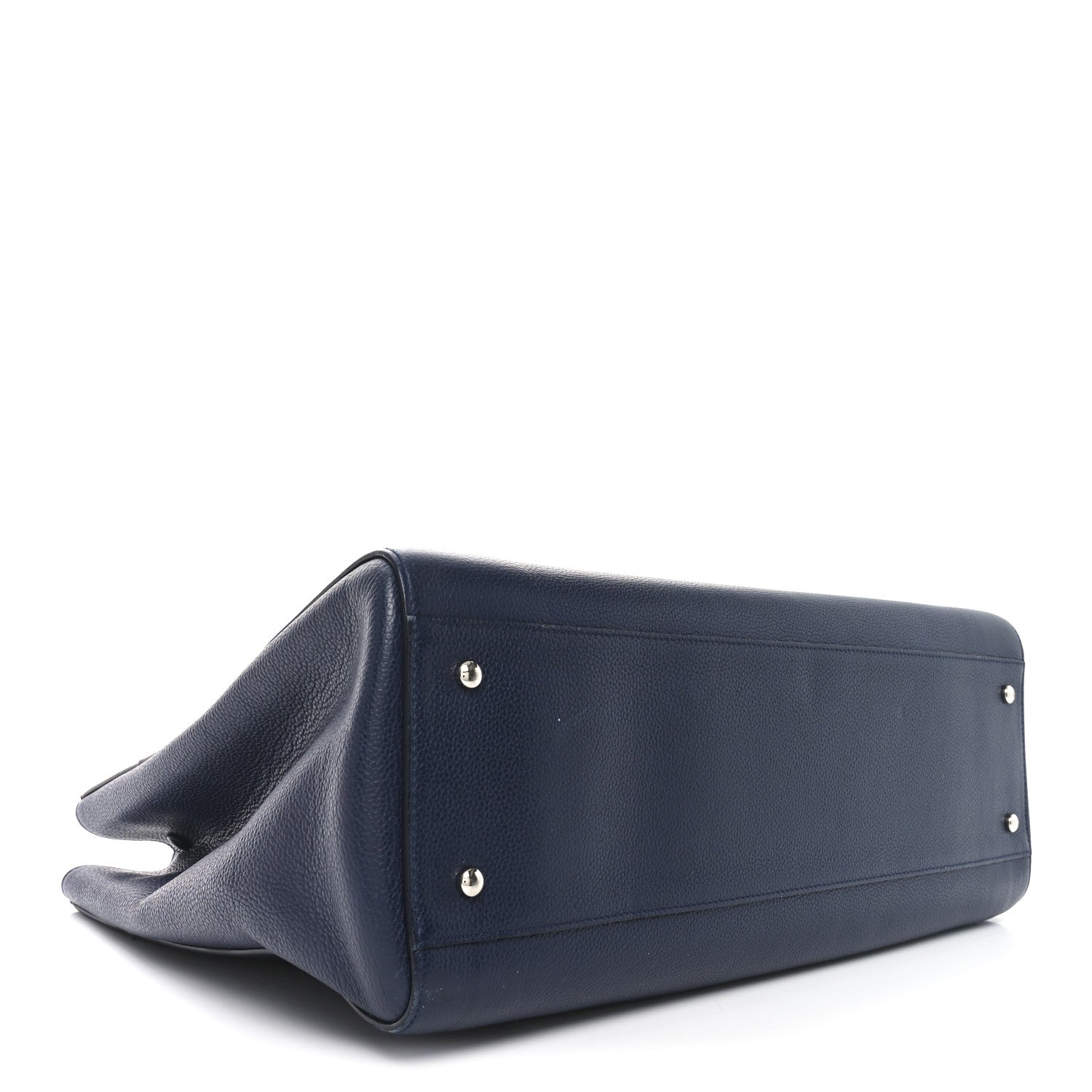 Grained Calfskin Large Neo Executive Shopper Tote Dark Blue