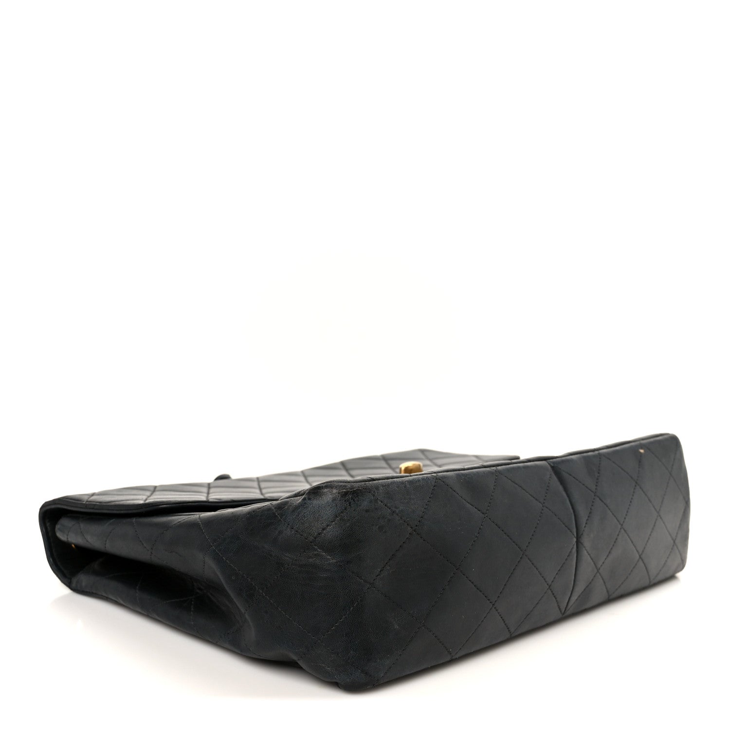 Lambskin Quilted XL Jumbo Single Flap Black