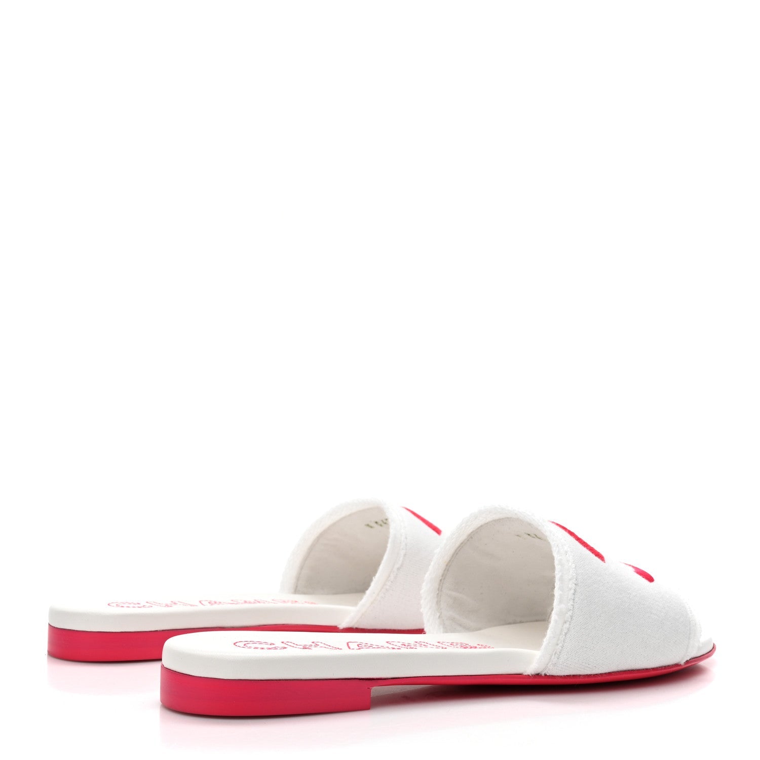 Jersey Knit CC Mules 39 White Fuchsia