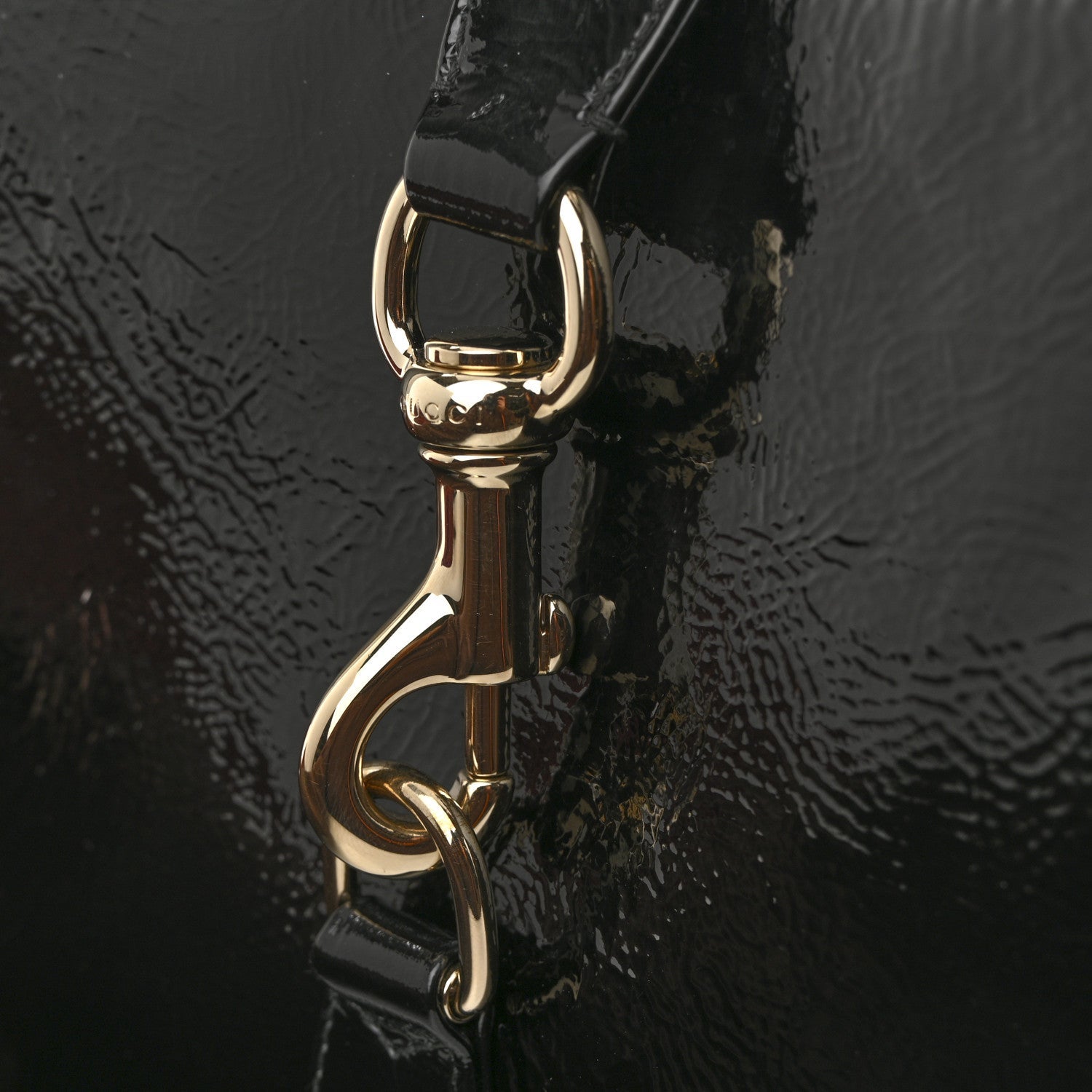 Patent Calfskin Small Jackie Shoulder Bag Black