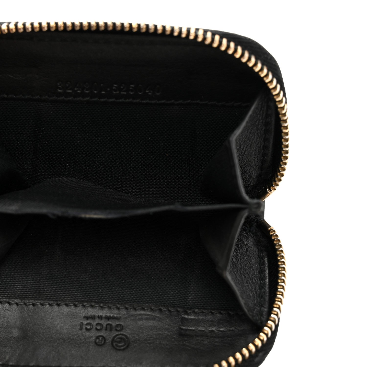 Guccissima Zip Around Coin Purse Wallet Black