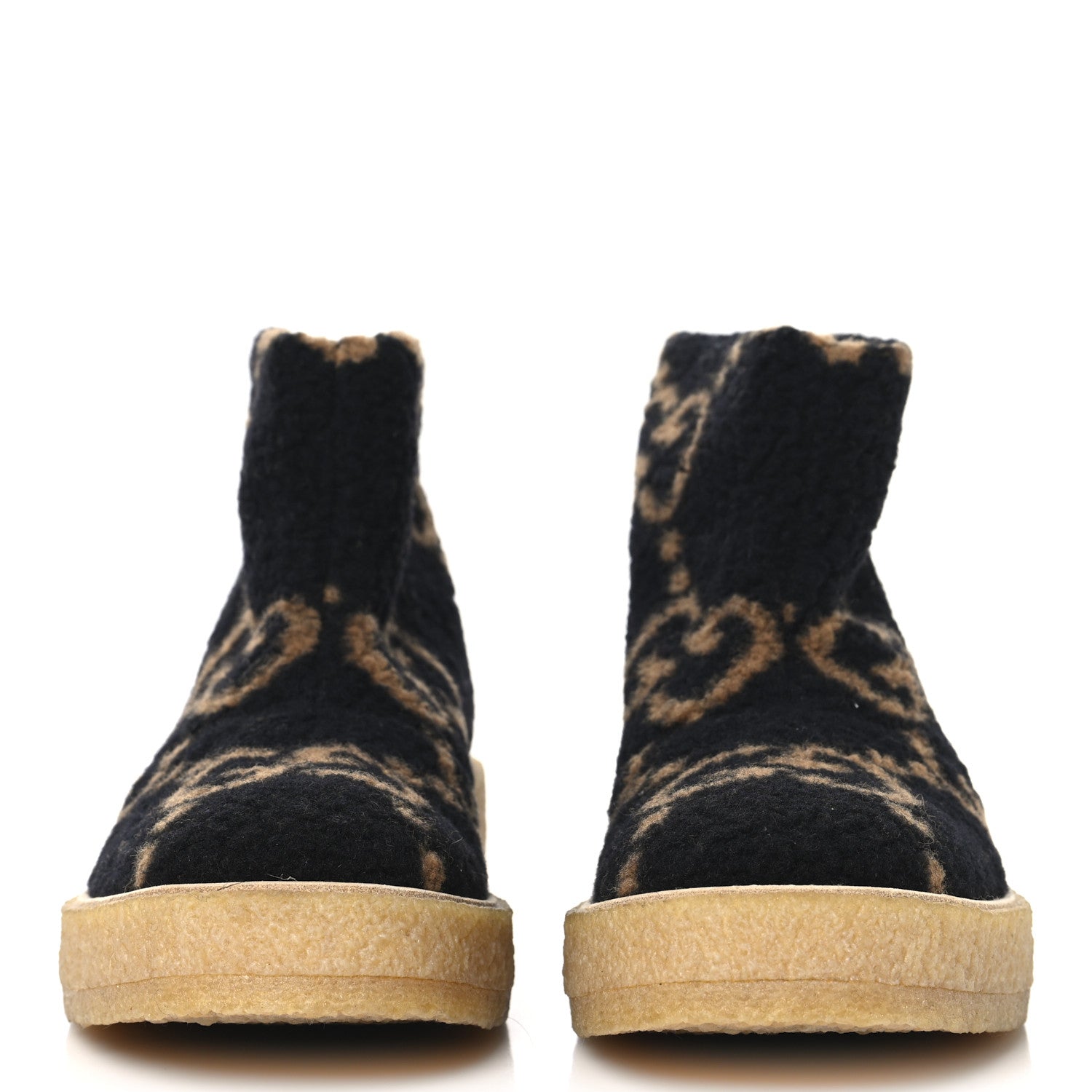 Faux Shearling Hooper GG Womens Ankle Boots 39 Black Natural Tan