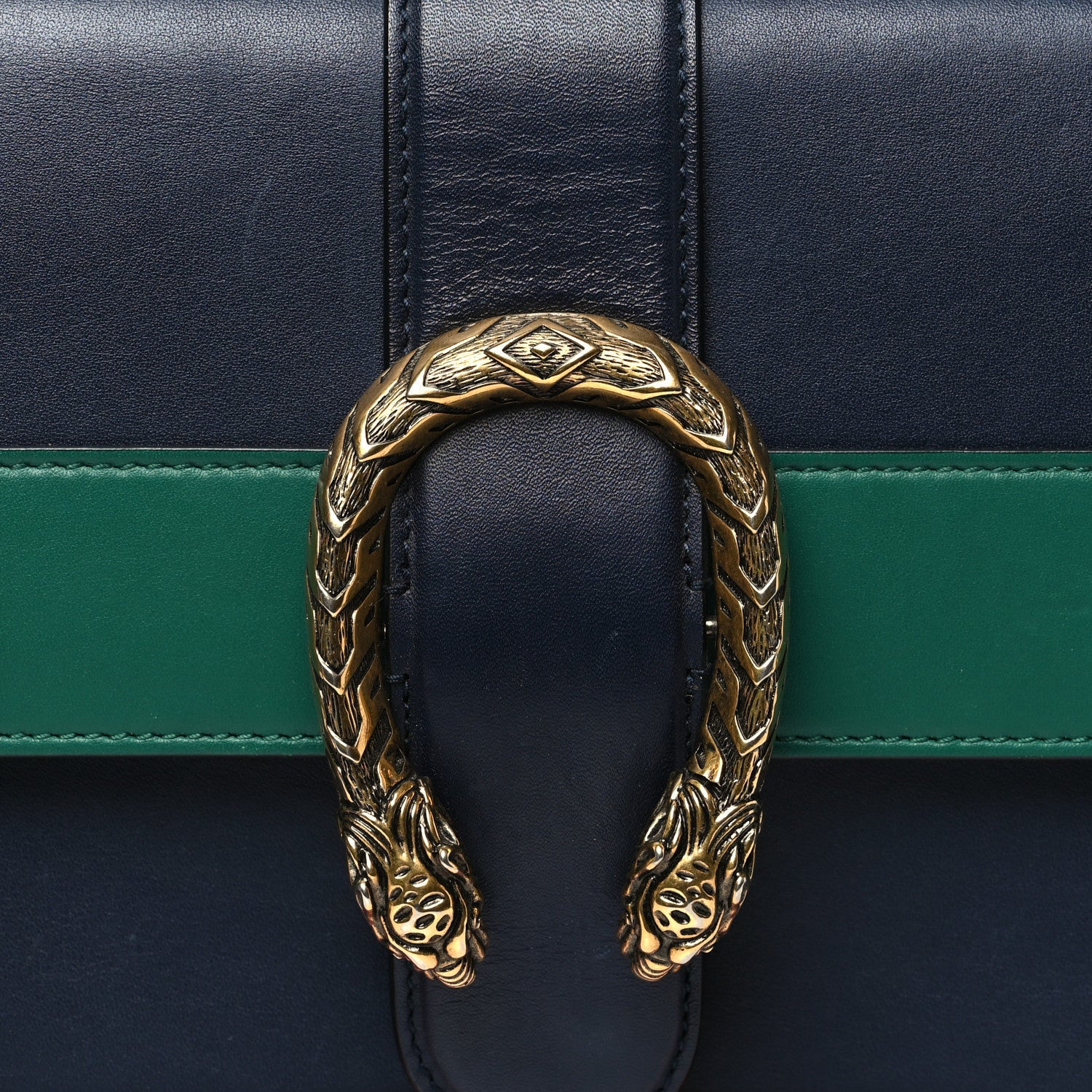 Moon Calfskin Web Medium Dionysus Bamboo Top Handle Bag Blue Bright Evergreen Dark Cipria