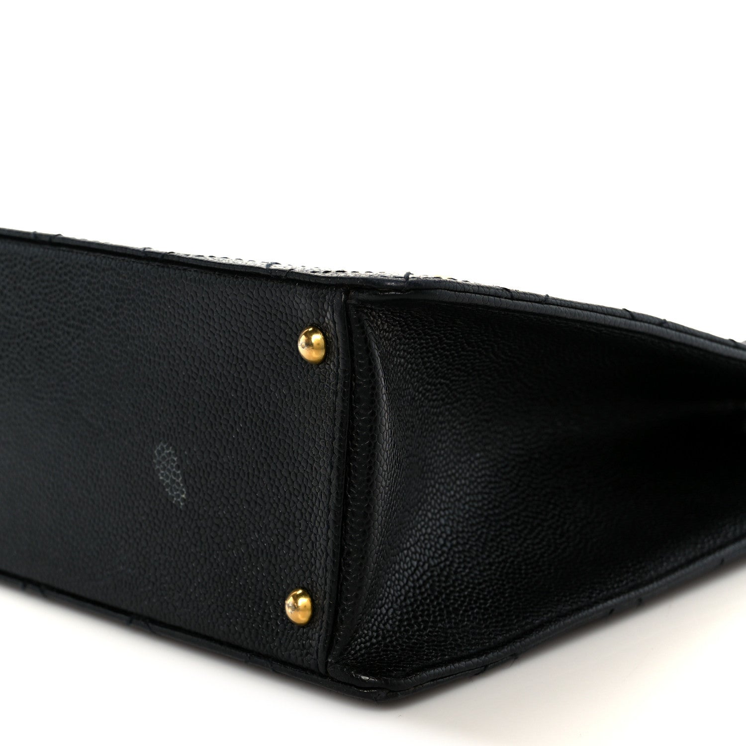 Caviar Quilted Flap Shopping Tote Black