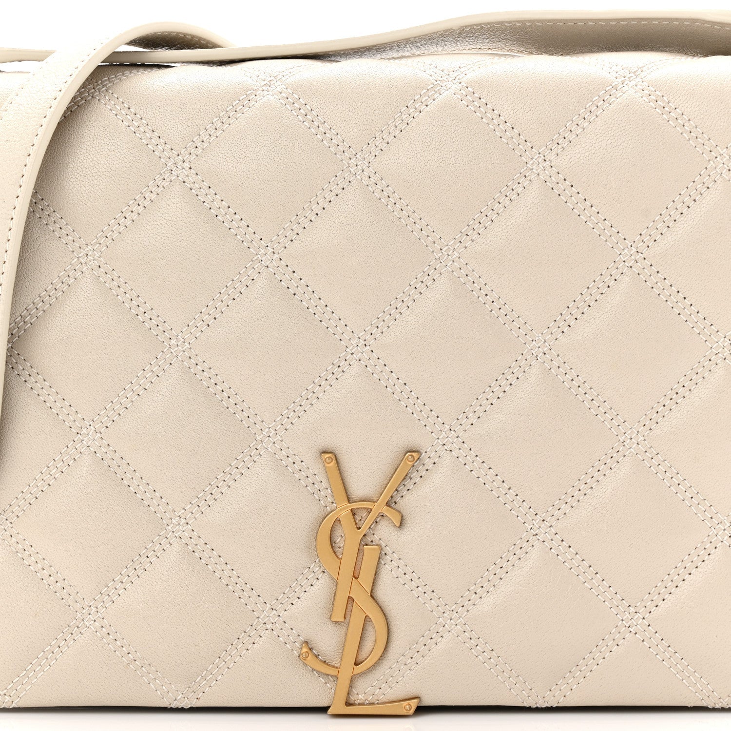 Lambskin Quilted Mini Becky Chain Bag Crema Soft