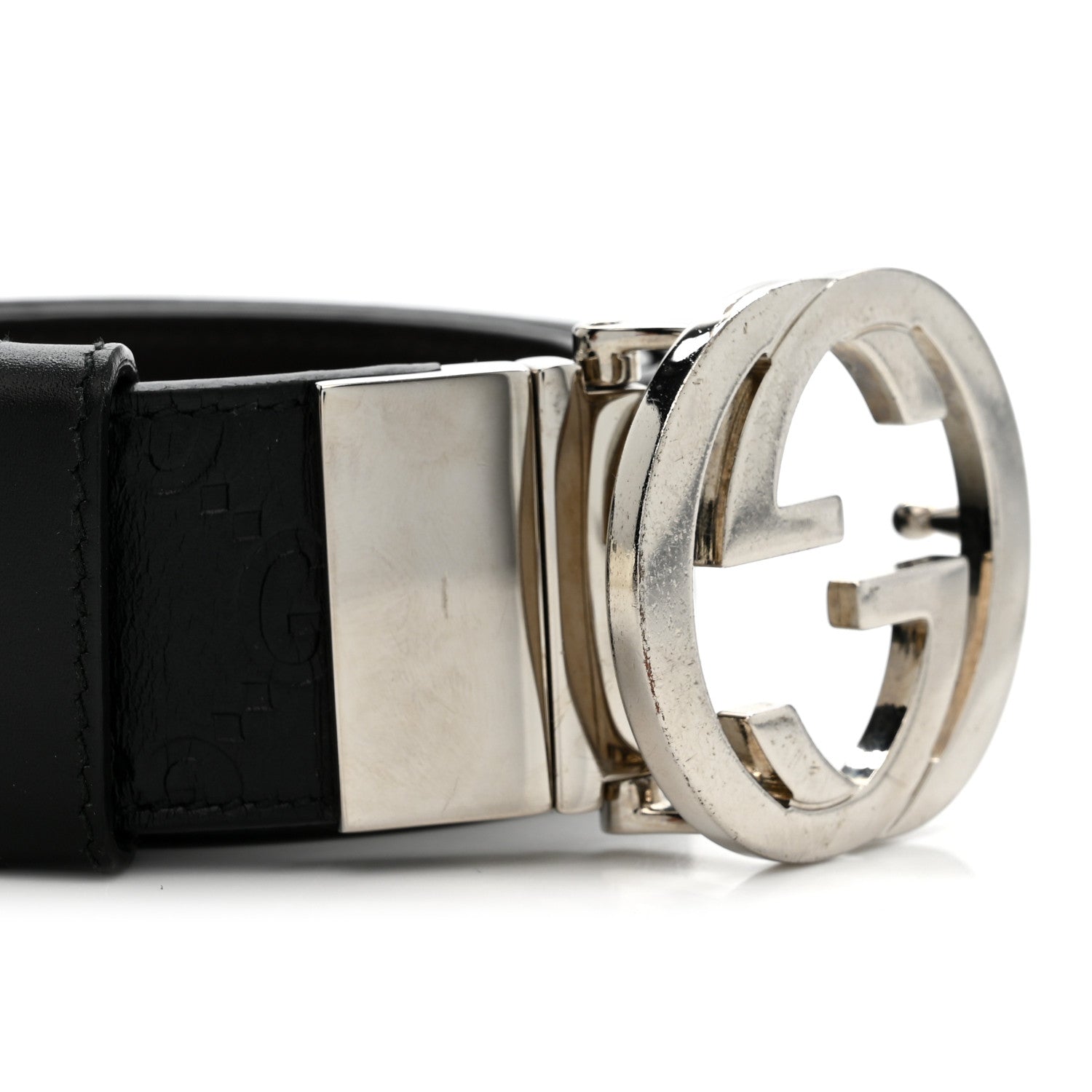 Guccissima Signature Interlocking G 37mm Belt 85 34 Black