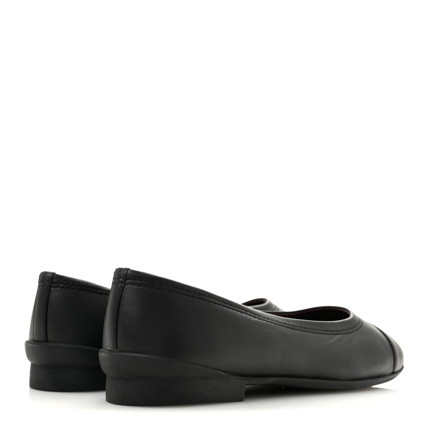 Lambskin Cap Toe CC Uniform Ballerina Flats 40 Black