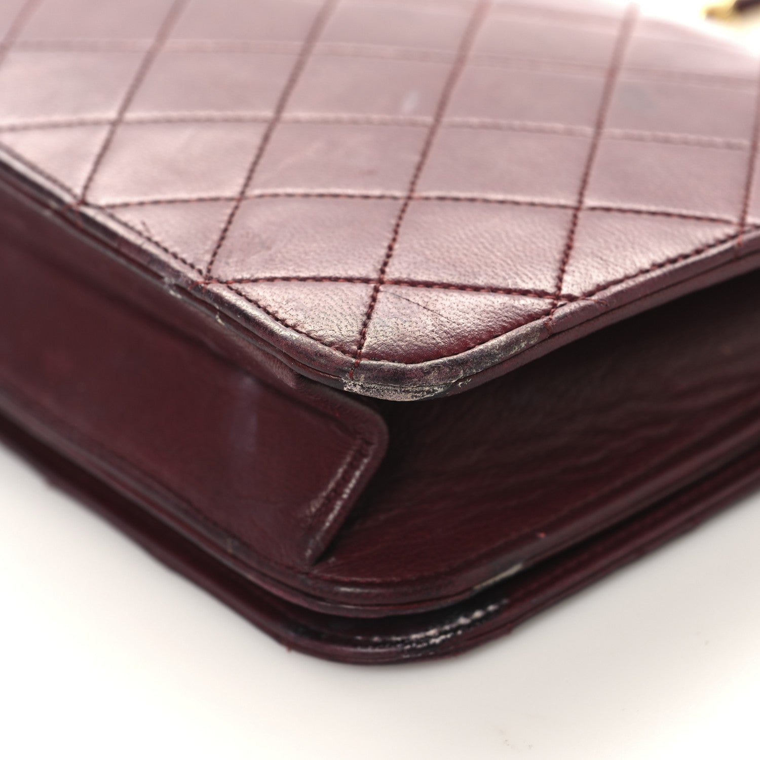 Lambskin Quilted Small Single Flap Bordeaux