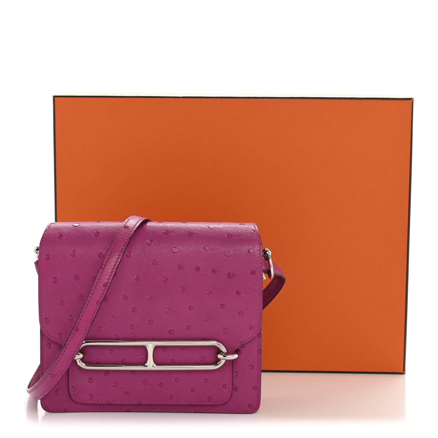 Ostrich Mini Sac Roulis Rose Pourpre