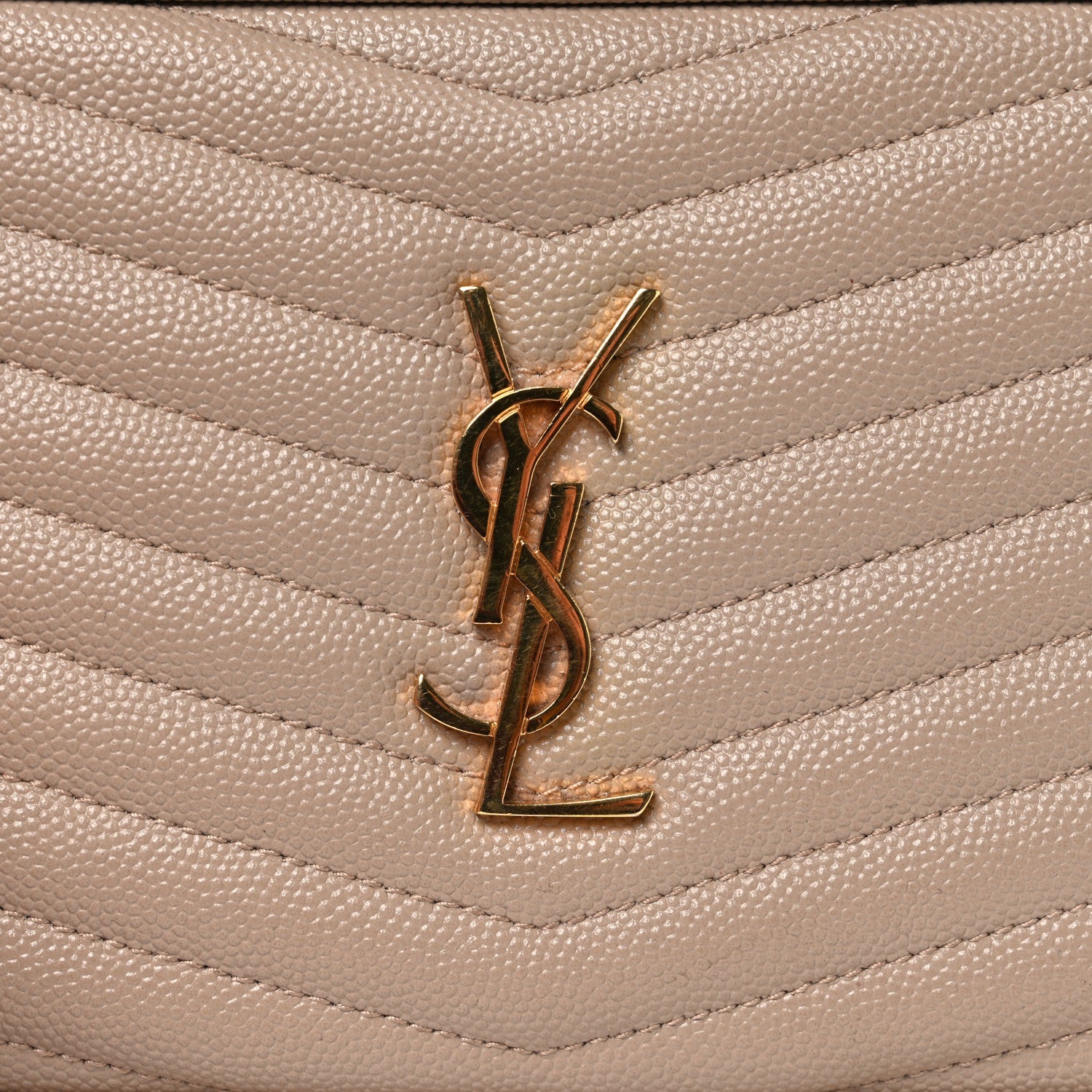 Grain De Poudre Matelasse Monogram Mini Lou Camera Bag Dark Beige
