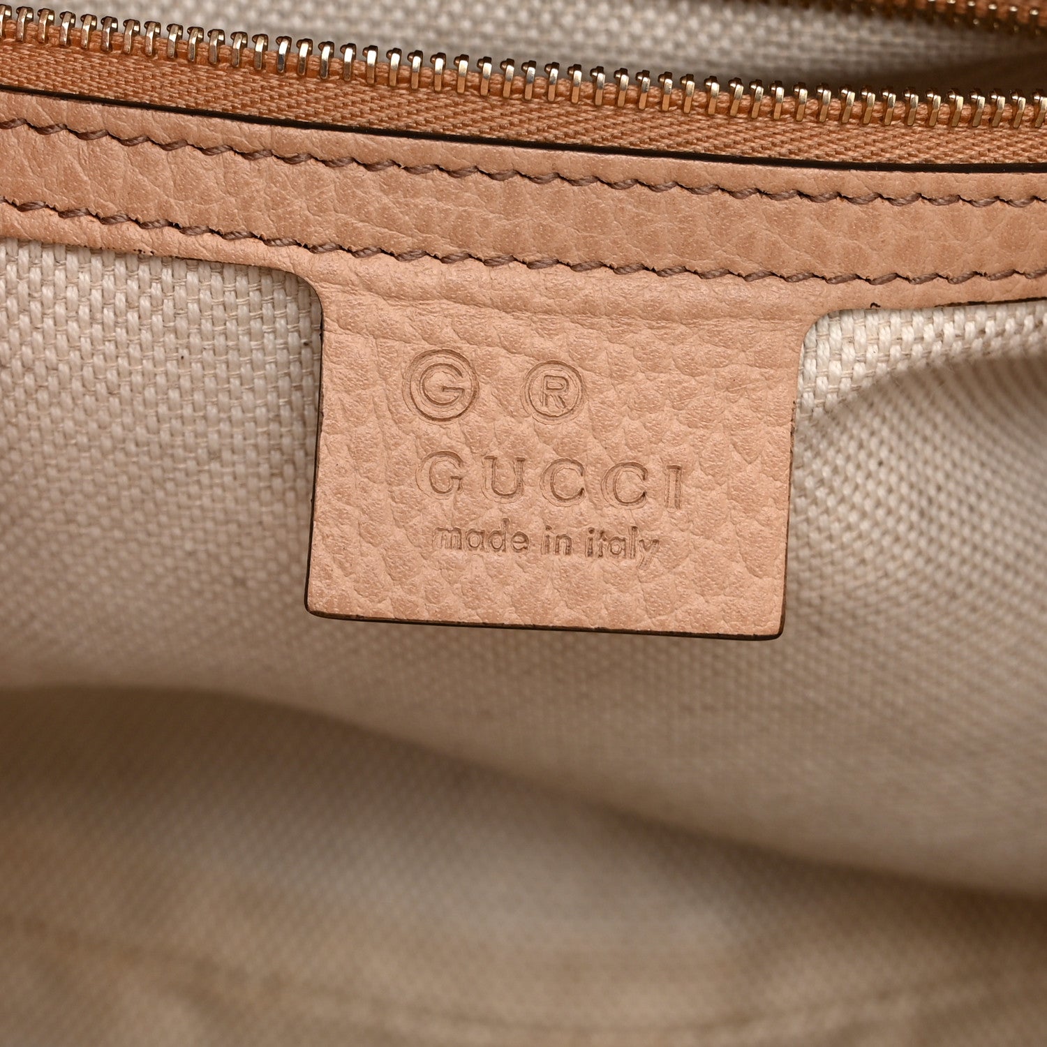 Dollar Calfskin Medium Soho Top Handle Satchel Camelia