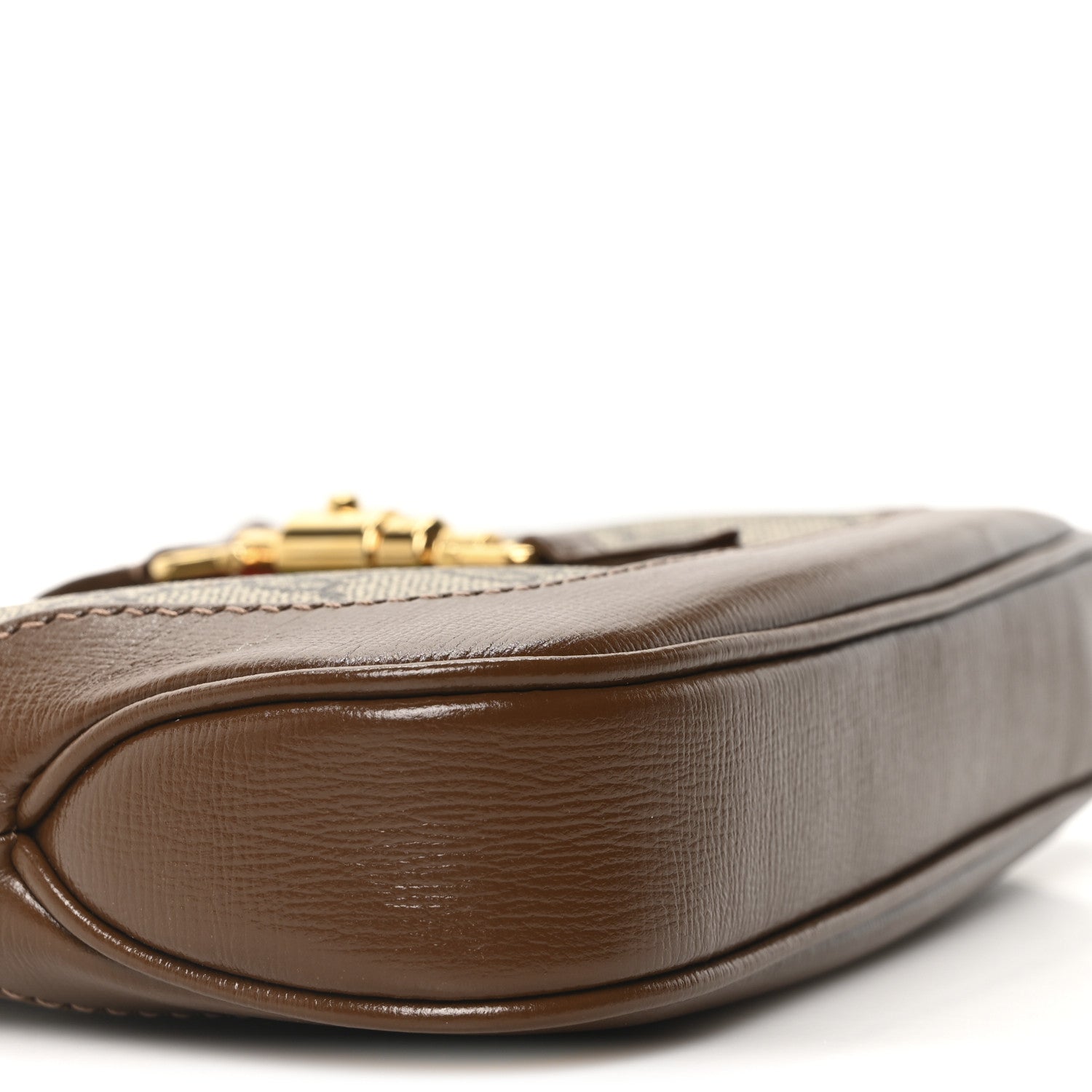 GG Supreme Monogram Azalea Calfskin Web Mini Jackie 1961 Hobo Beige Ebony Brown Sugar
