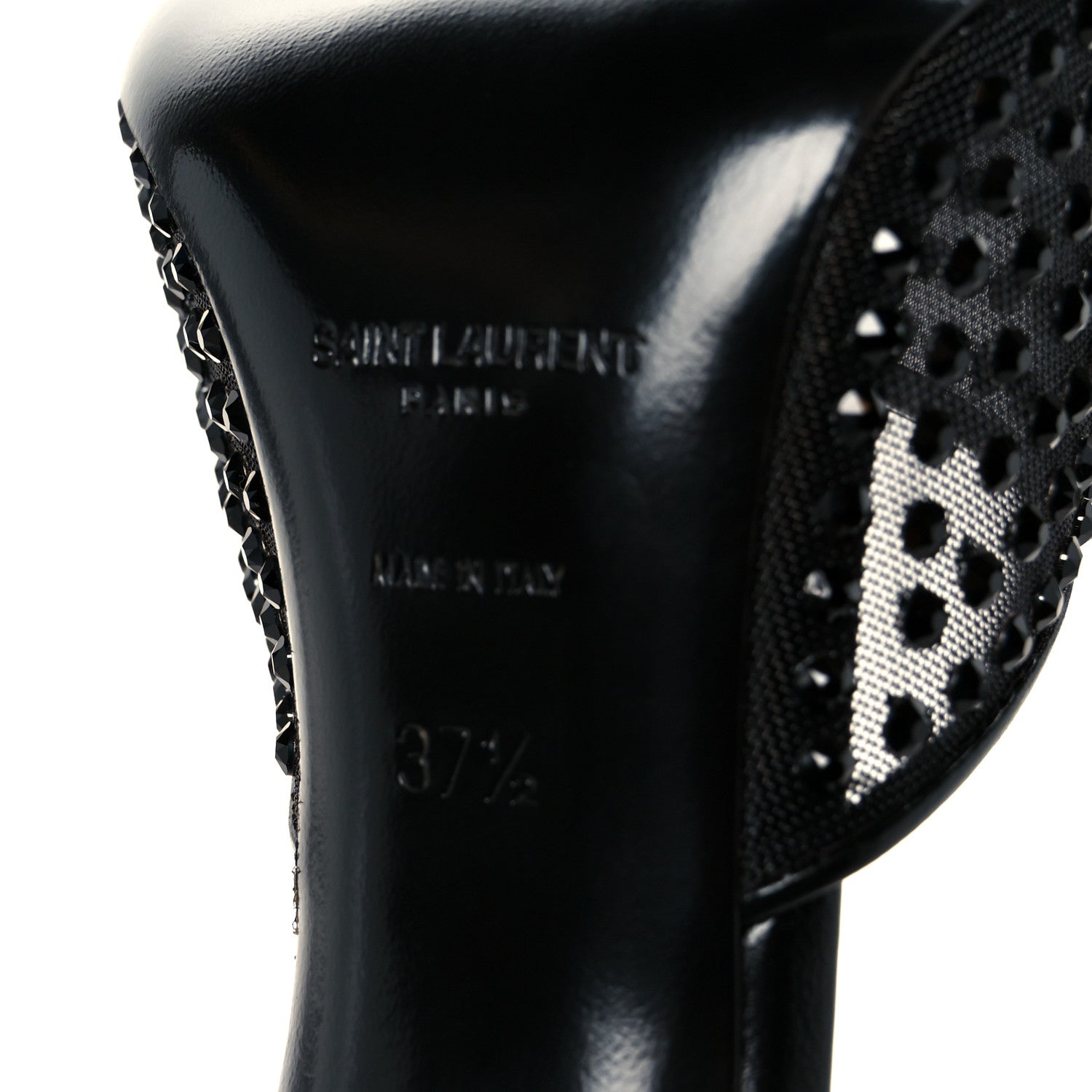 Tulle Strass Gippy 110 Mule Sandals 37.5 Black